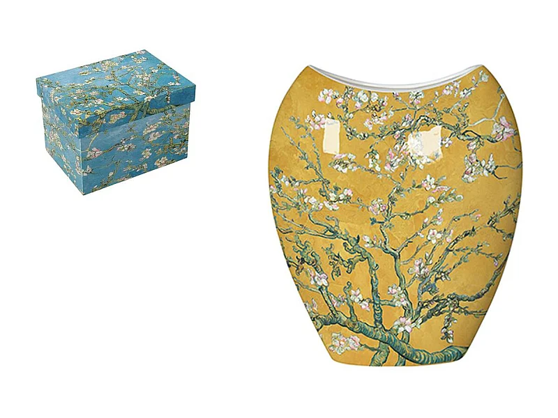 Vase jaune Amandier en fleurs Van Gogh H25 cm