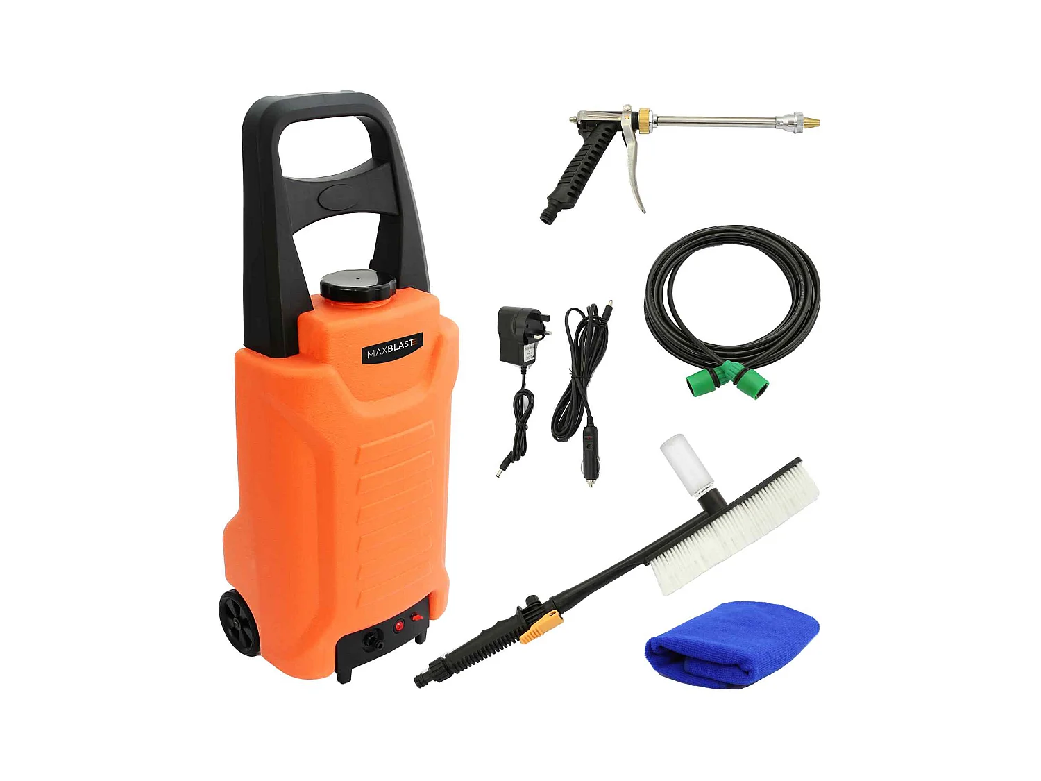 Carrito de riego de 30L MAXBLAST con manguera 7m y Accesorios