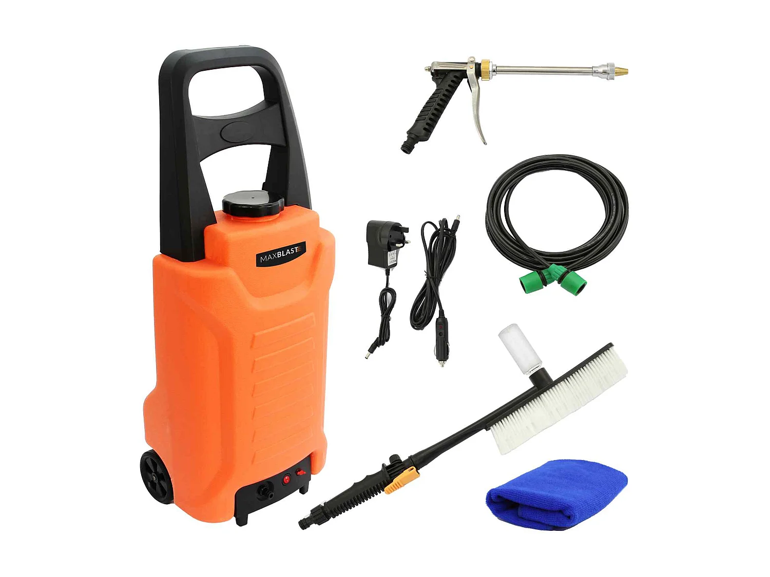 Carrito de riego de 30L MAXBLAST con manguera 7m y Accesorios