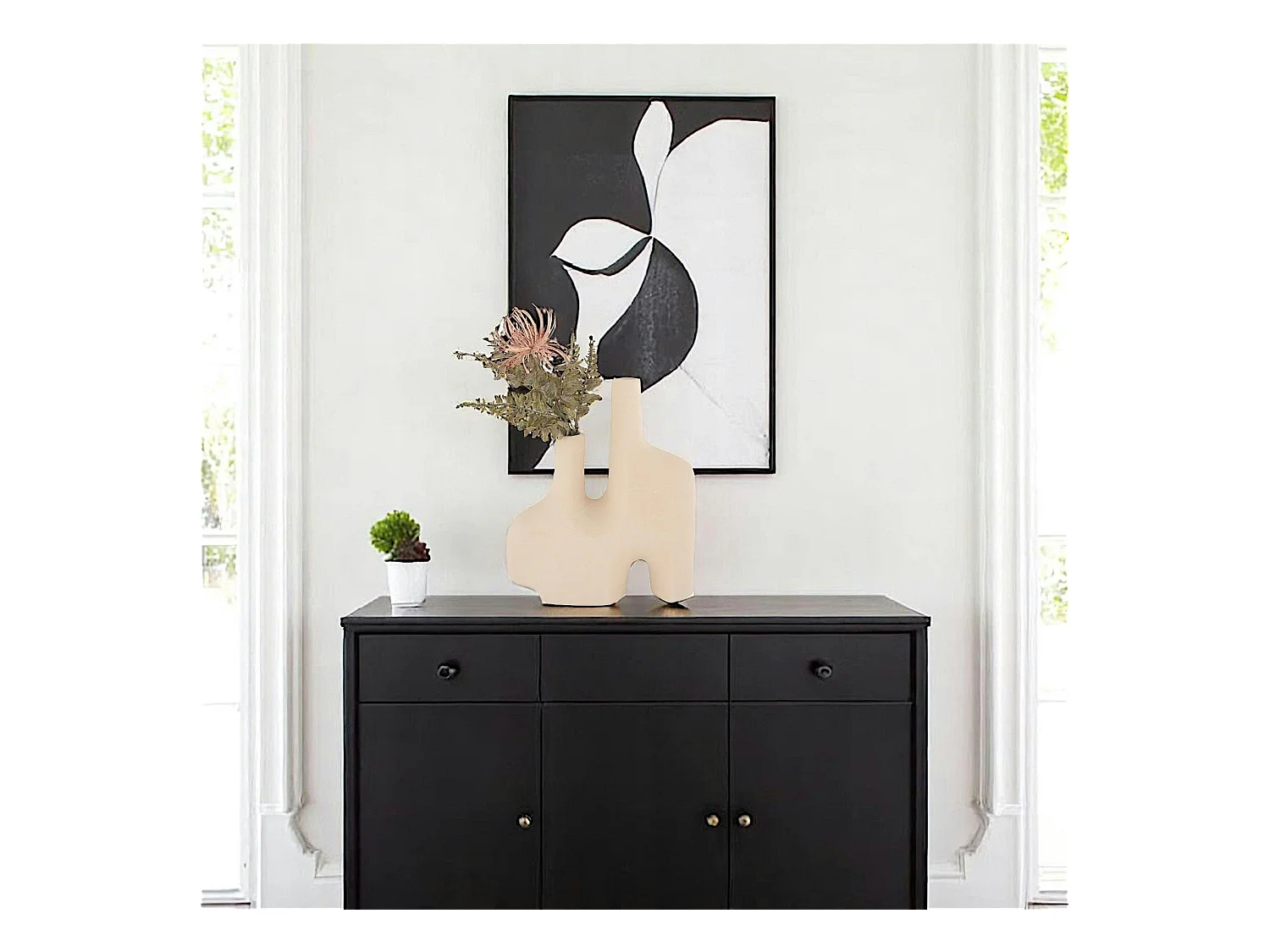 Vase soliflore design, couleur sable