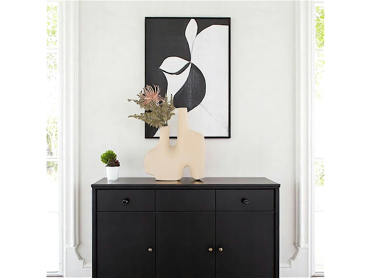 Vase soliflore design, couleur sable