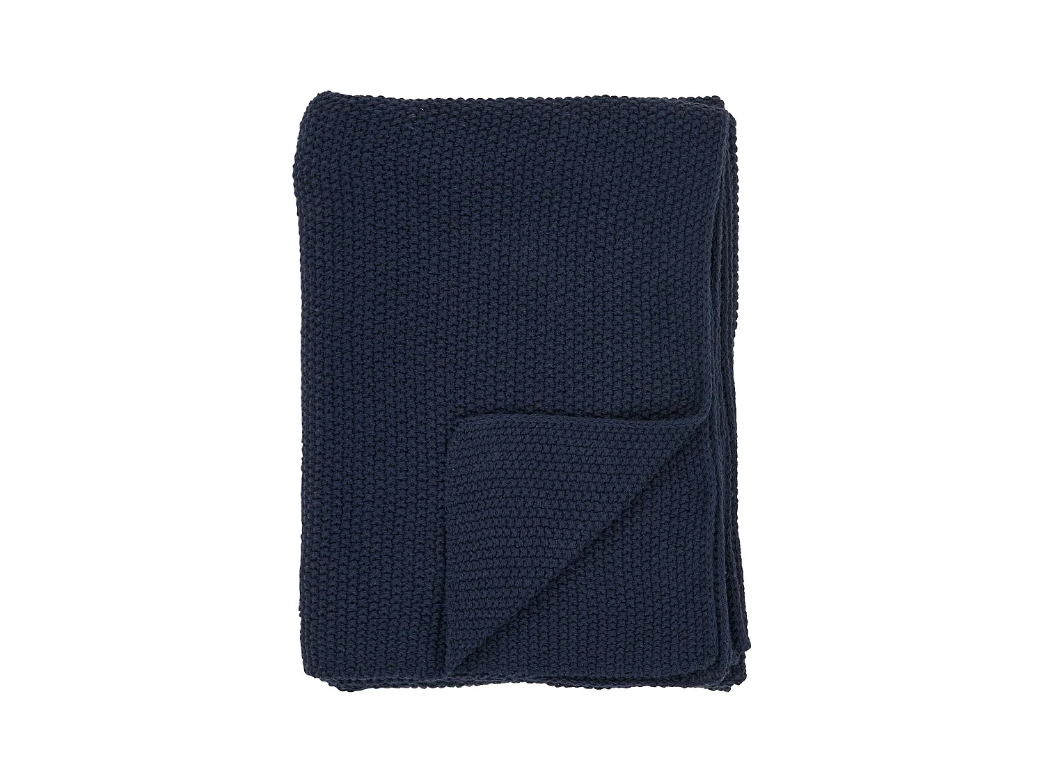 Plaid canapé bleu marine - maille de coton recyclé FALLON