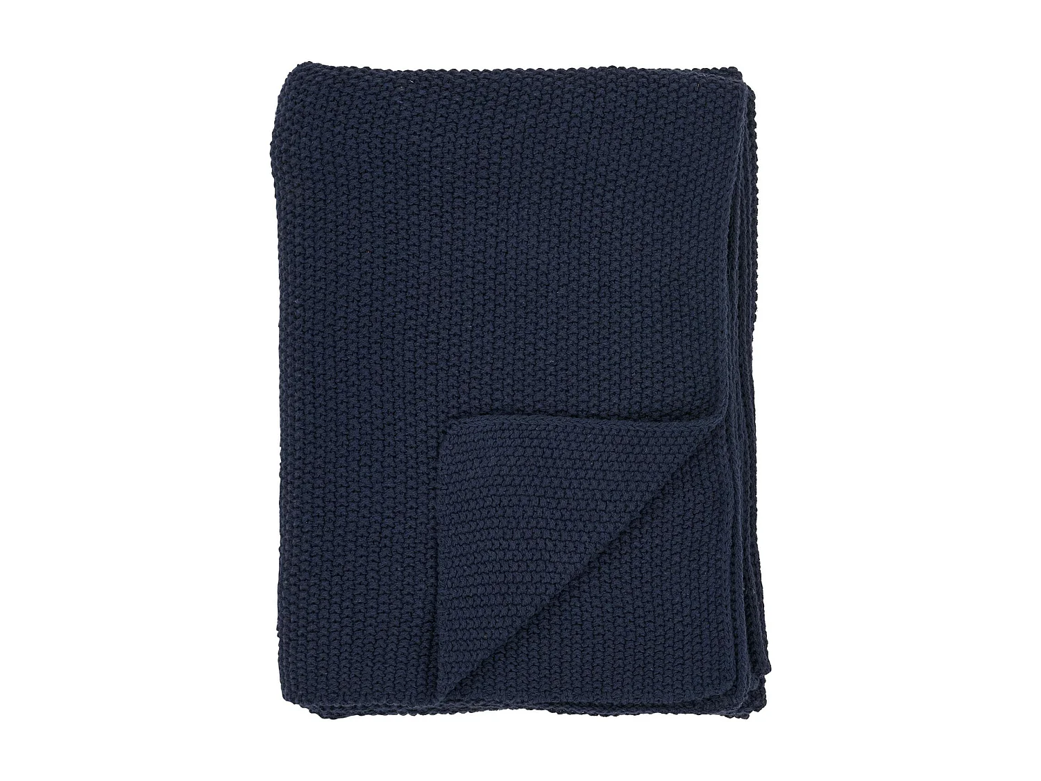 Plaid canapé bleu marine - maille de coton recyclé FALLON