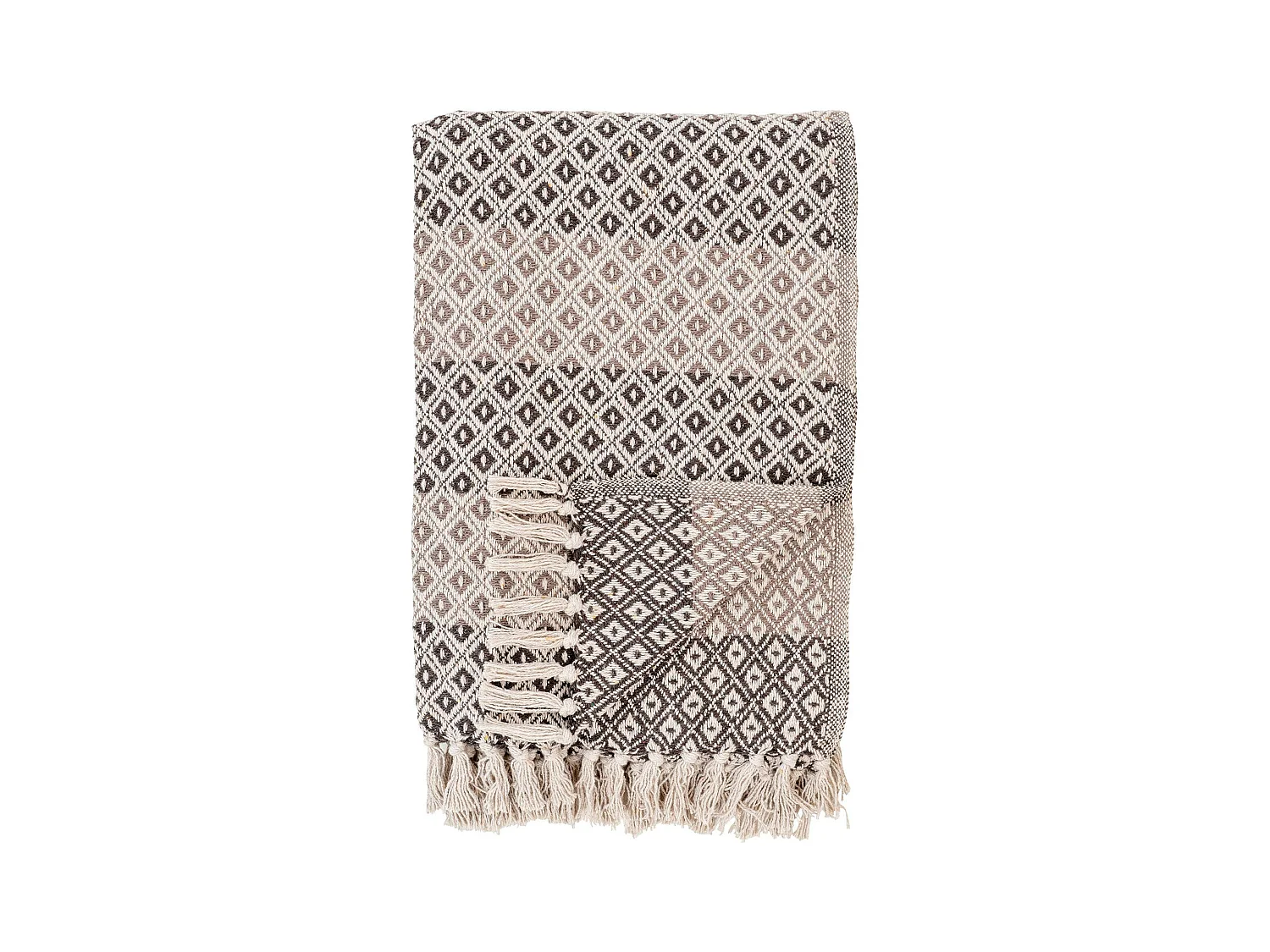 Jeté de canapé beige & marron – losanges, 130x180 cm FALLON