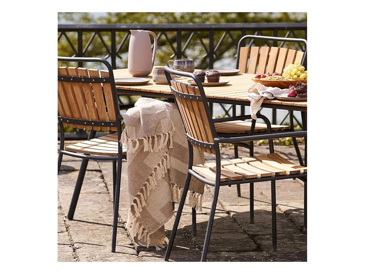 Jeté de canapé beige & brun à franges - 130x180 FALLON