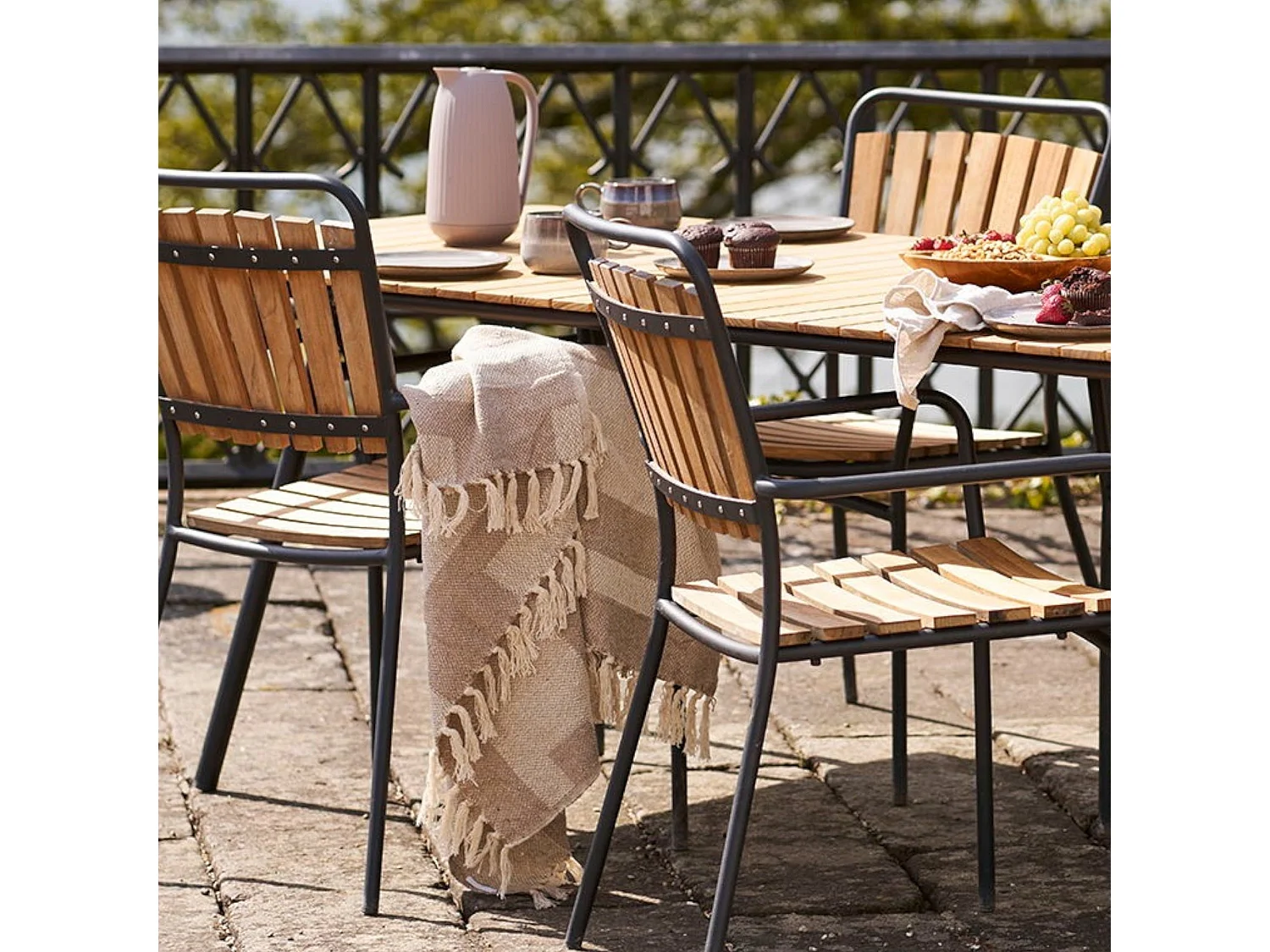 Jeté de canapé beige & brun à franges - 130x180 FALLON