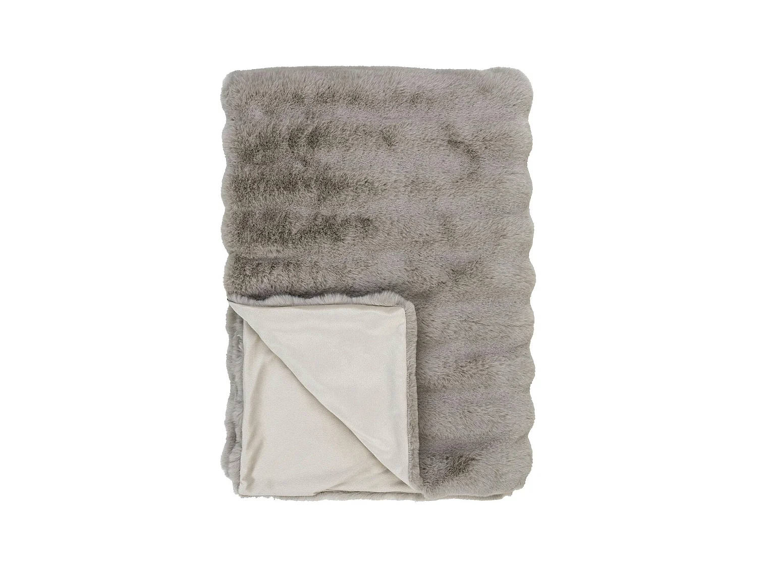 Plaid fausse fourrure gris clair - esprit cocooning FALLON