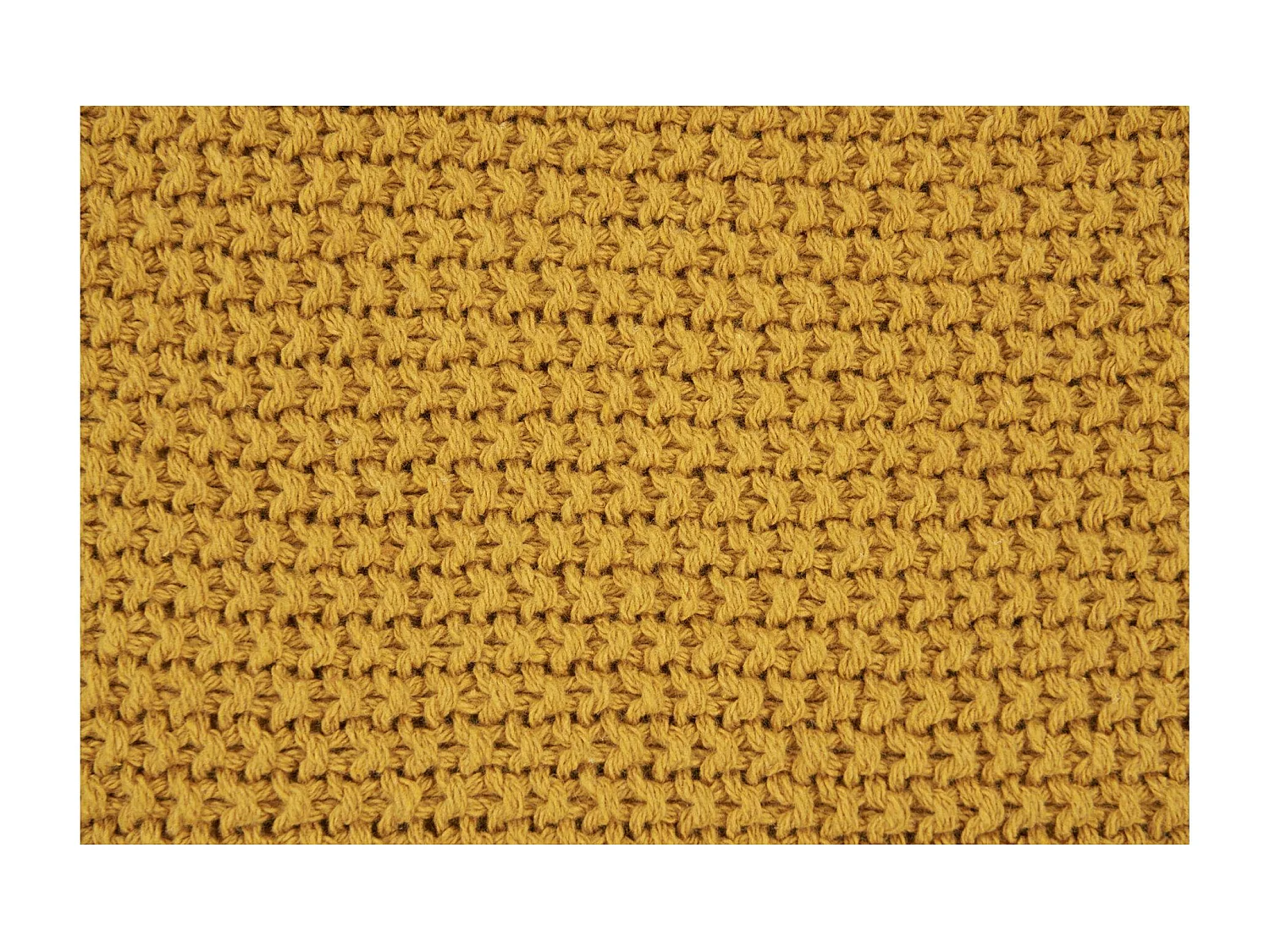 Plaid canapé moutarde - maille de coton recyclé FALLON