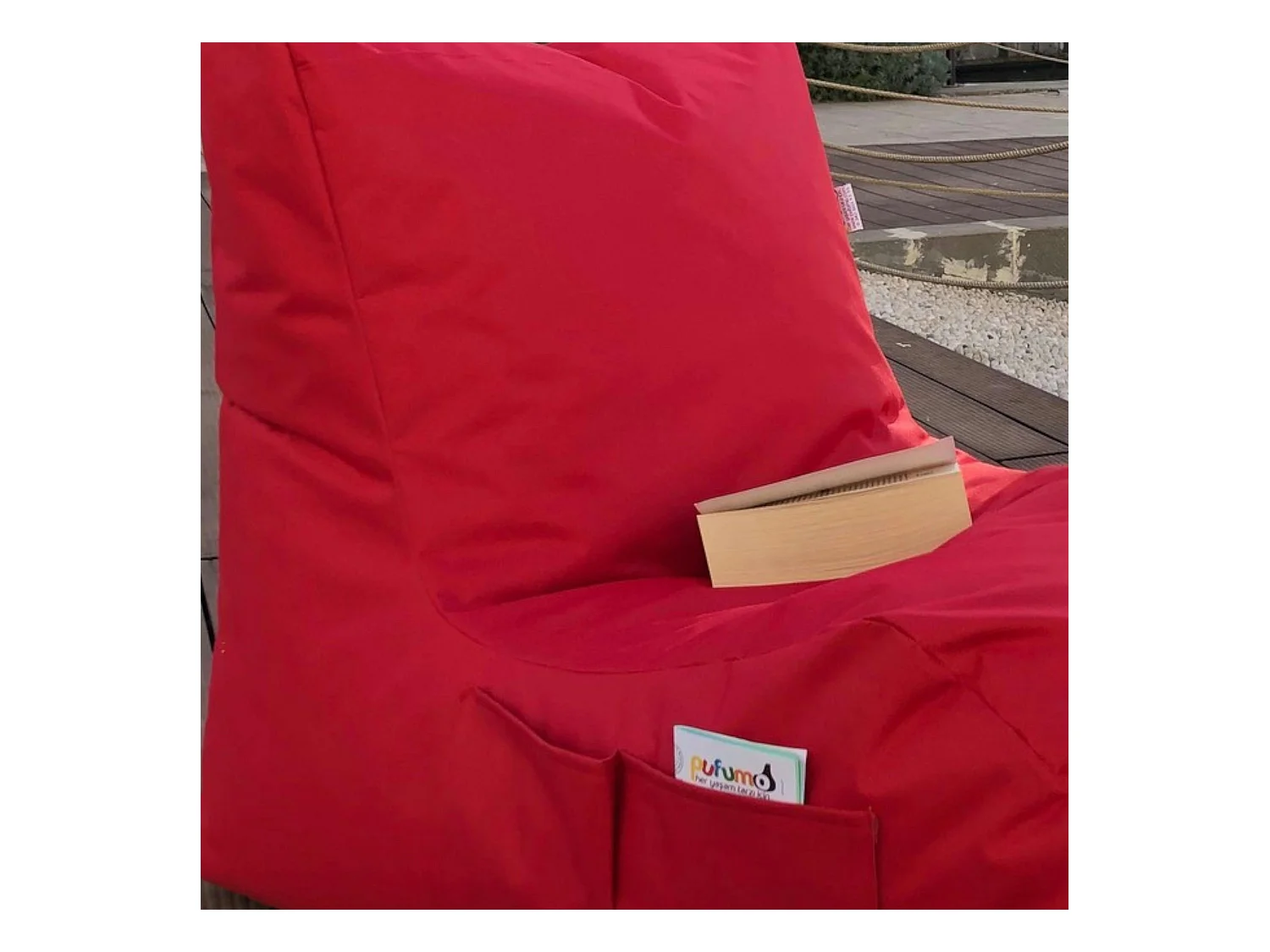Pouf bain de soleil XXL imperméable – rouge ARTA