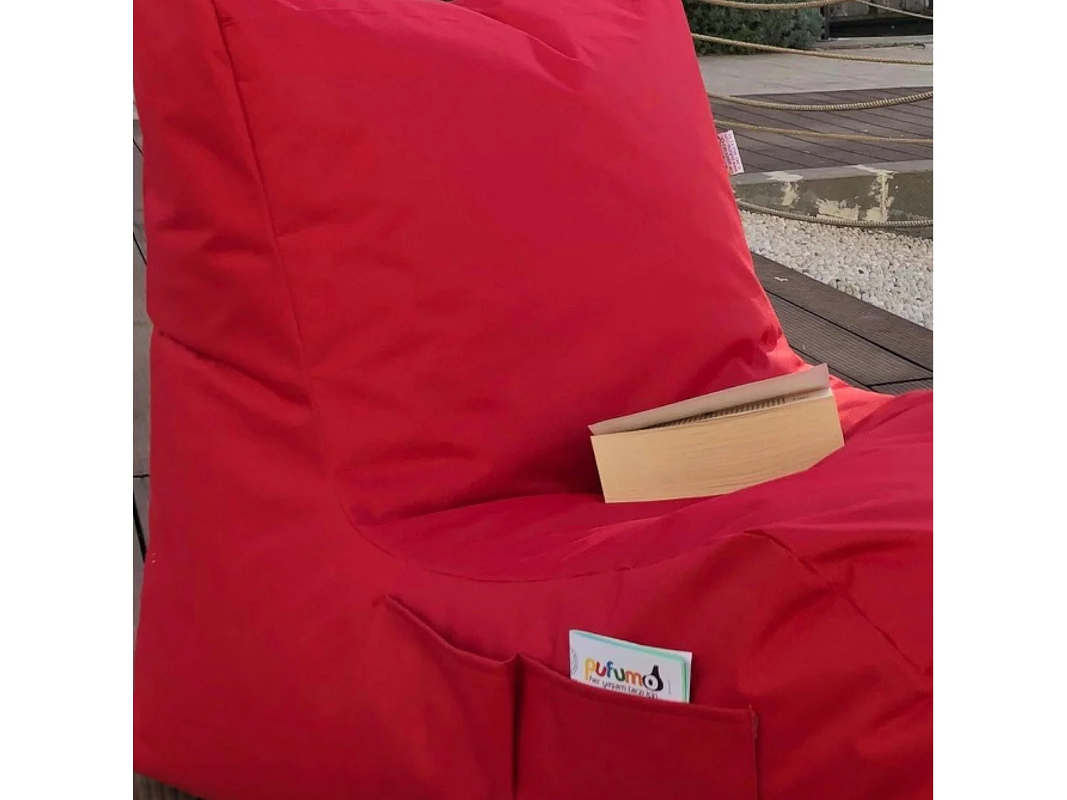 Pouf bain de soleil XXL imperméable – rouge ARTA