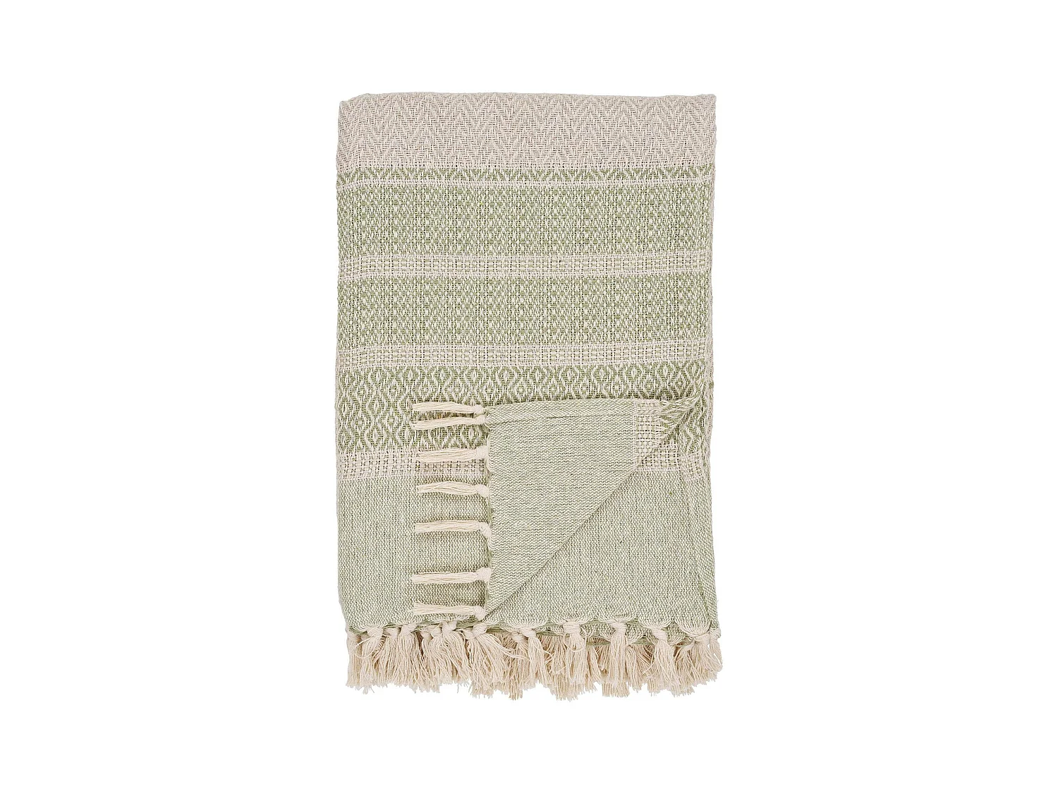 Jeté de canapé vert sauge et rose, 130x180 cm FALLON