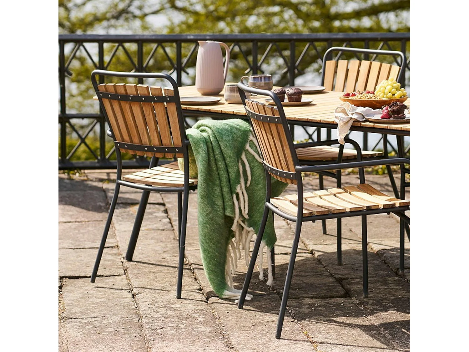 Plaid canapé vert à longues franges, 130x170 cm FALLON