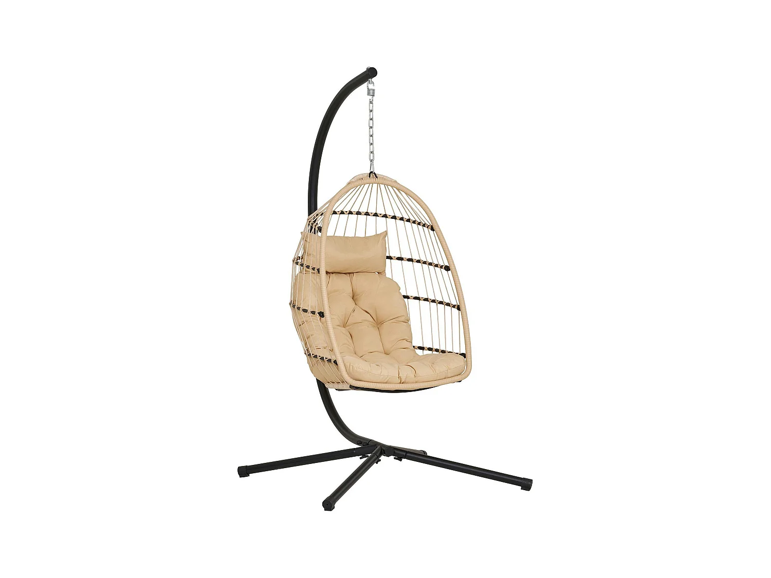 Fauteuil suspendu beige en résine tressée SOUTH BEACH