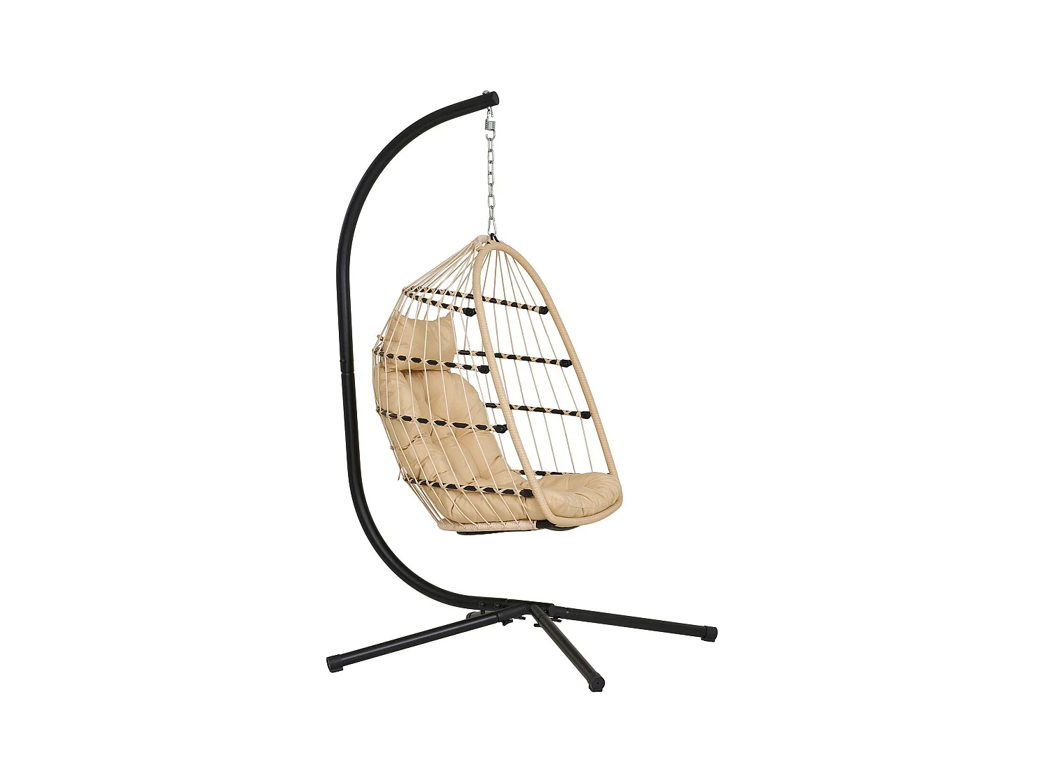 Fauteuil suspendu beige en résine tressée SOUTH BEACH