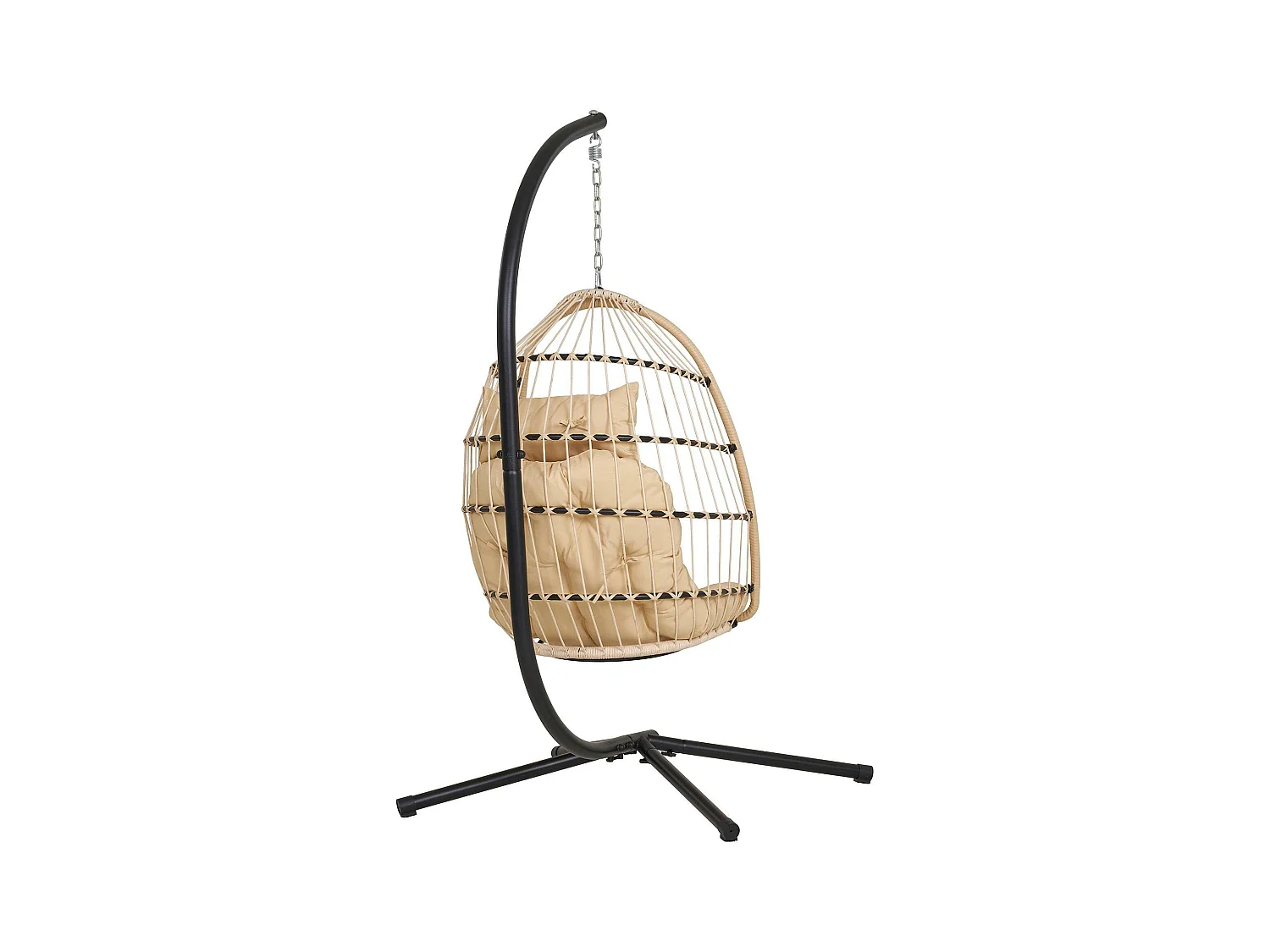 Fauteuil suspendu beige en résine tressée SOUTH BEACH