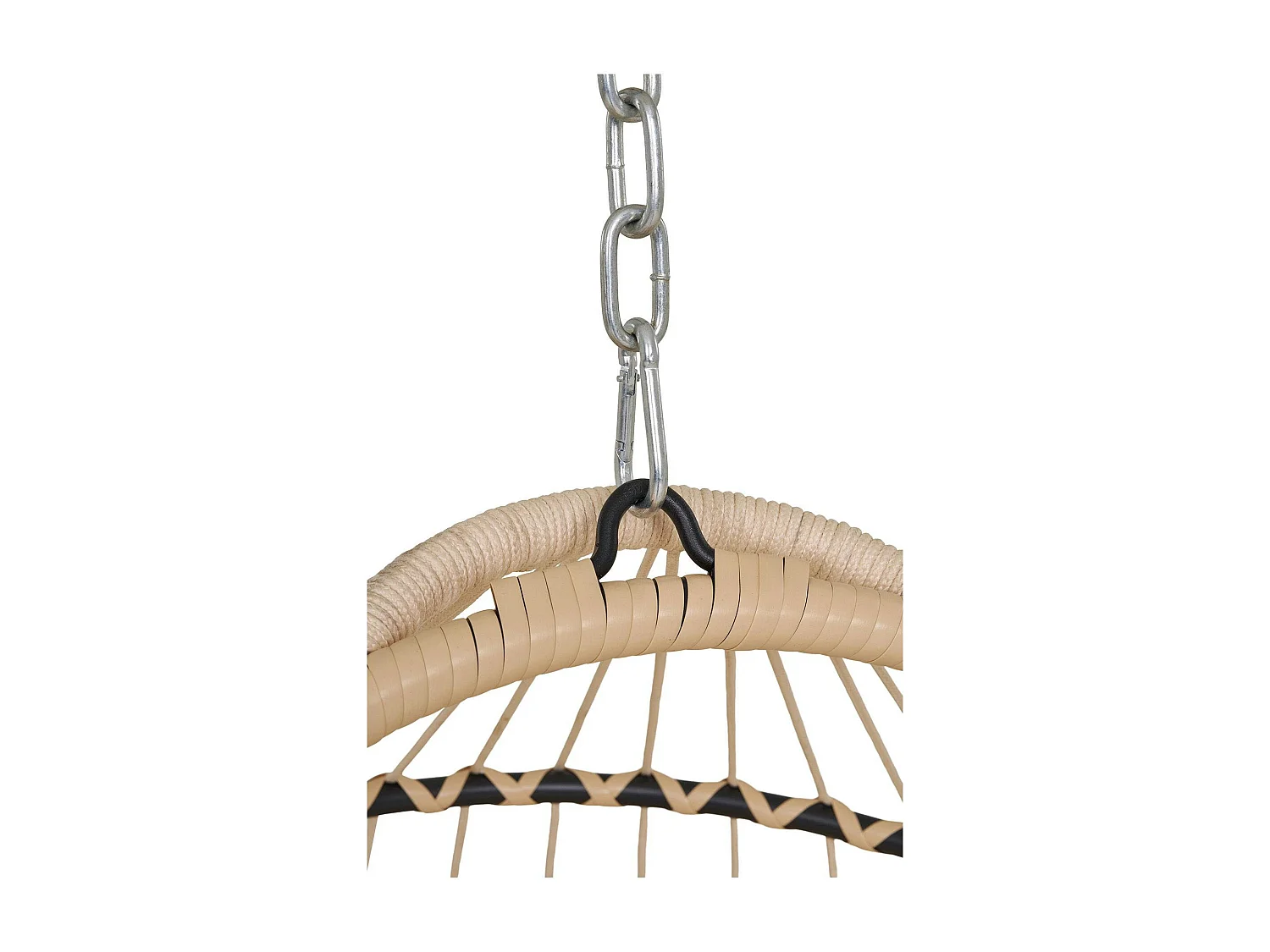 Fauteuil suspendu beige en résine tressée SOUTH BEACH