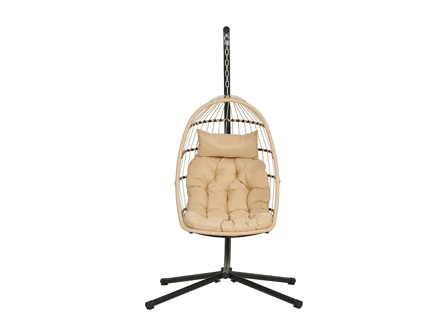 Fauteuil suspendu beige en résine tressée SOUTH BEACH