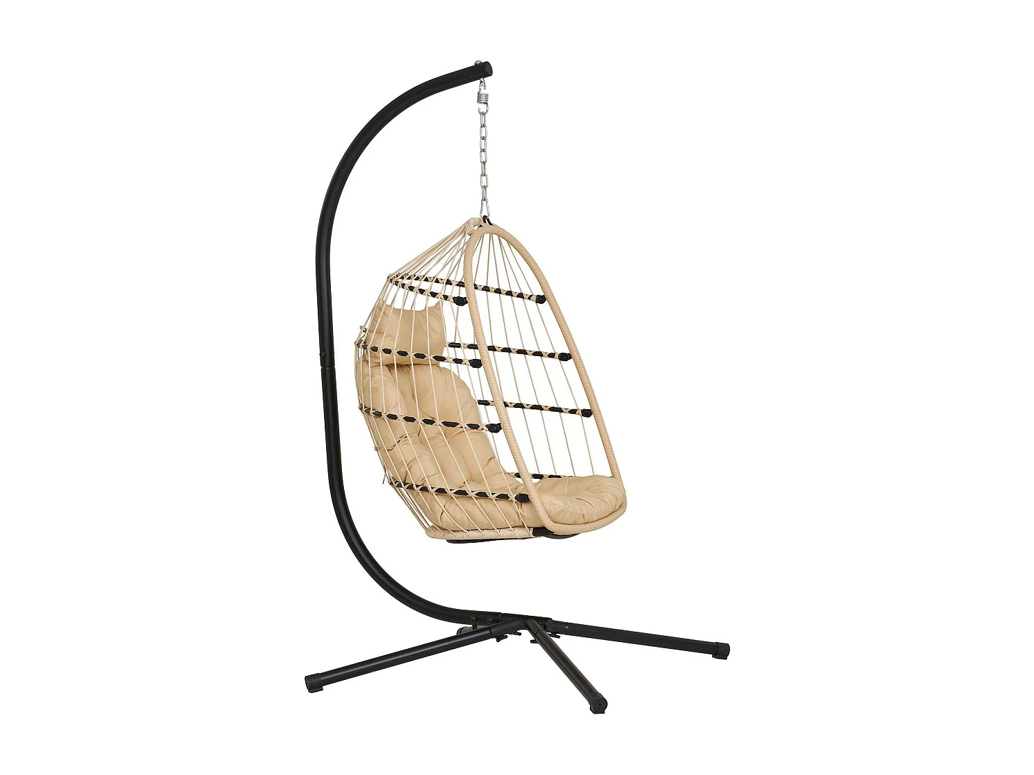 Fauteuil suspendu beige en résine tressée SOUTH BEACH