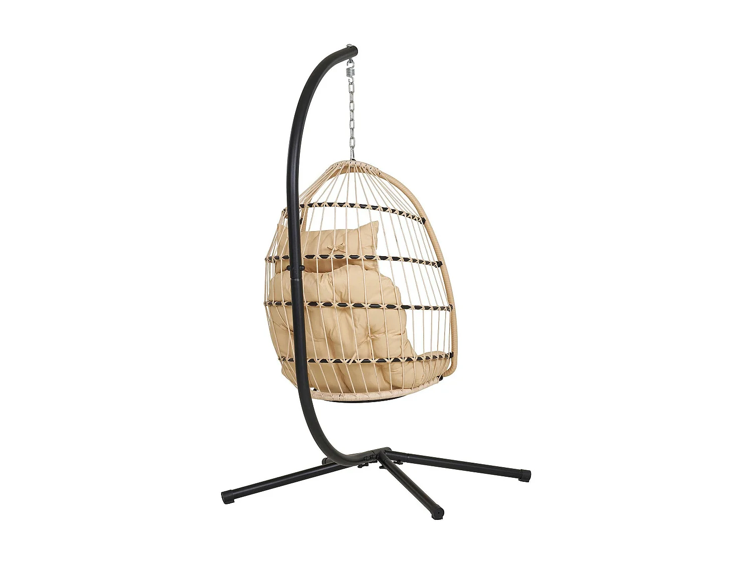 Fauteuil suspendu beige en résine tressée SOUTH BEACH