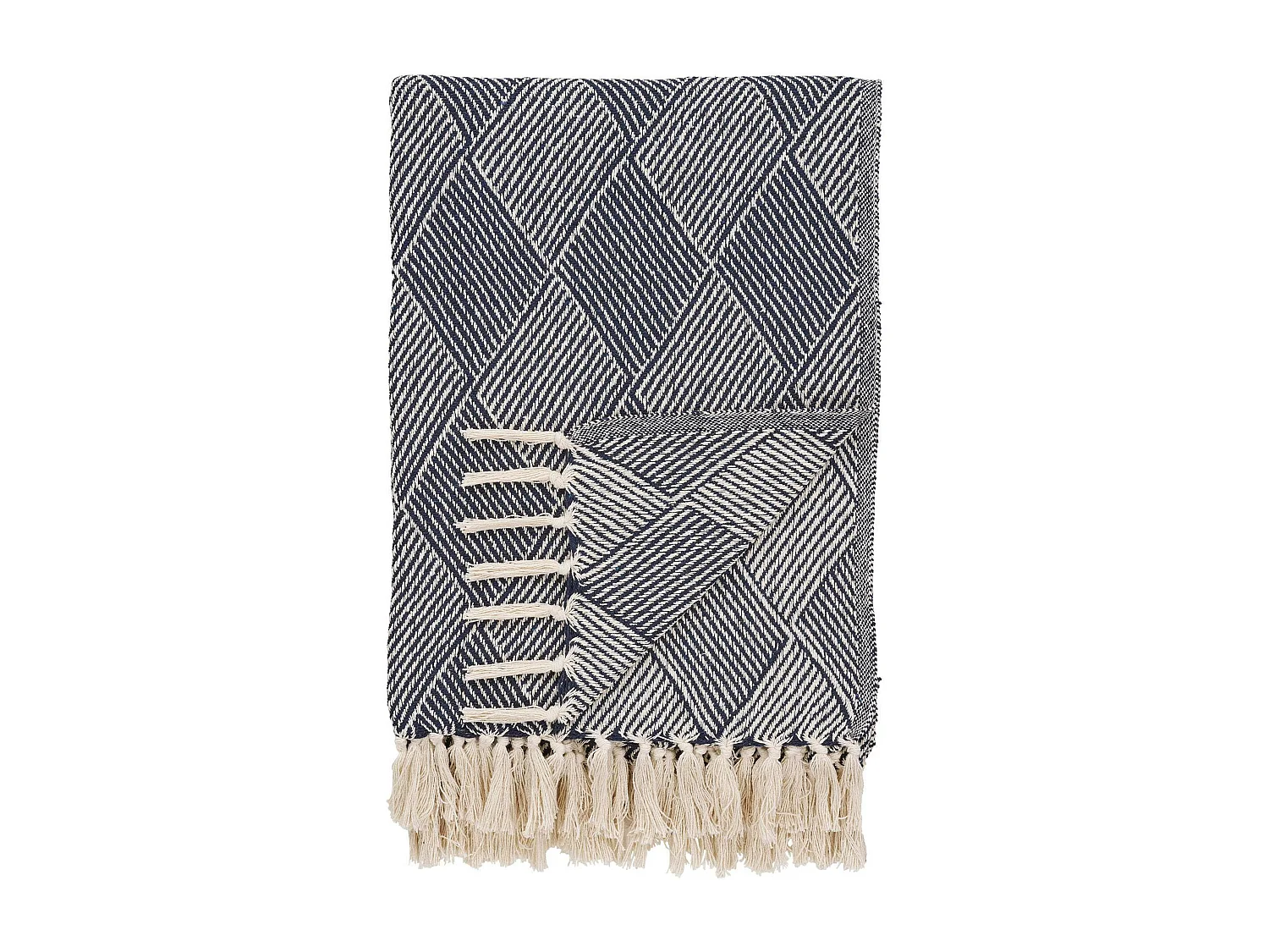 Jeté de canapé bleu marine motif losanges - 130x180 cm FALLON