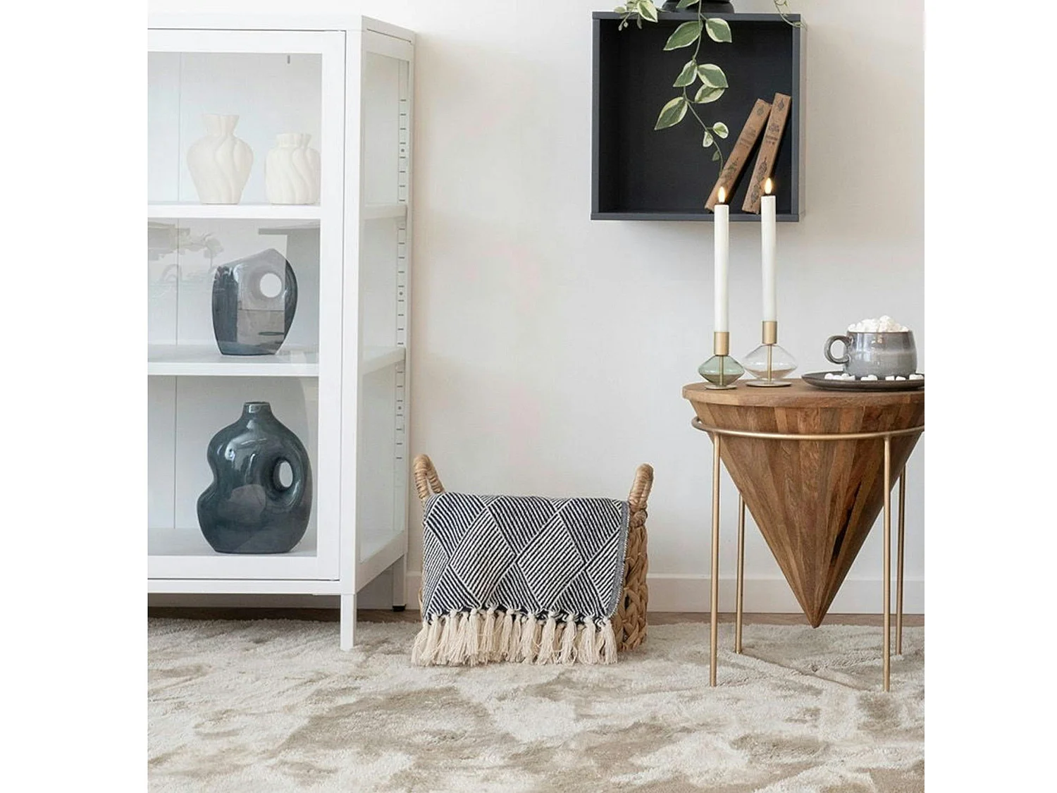 Jeté de canapé bleu marine motif losanges - 130x180 cm FALLON