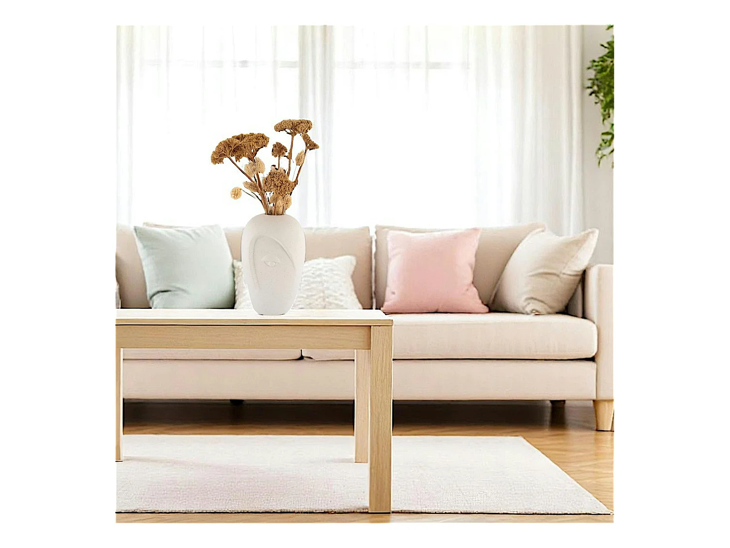 Vase décoratif en céramique motif visage