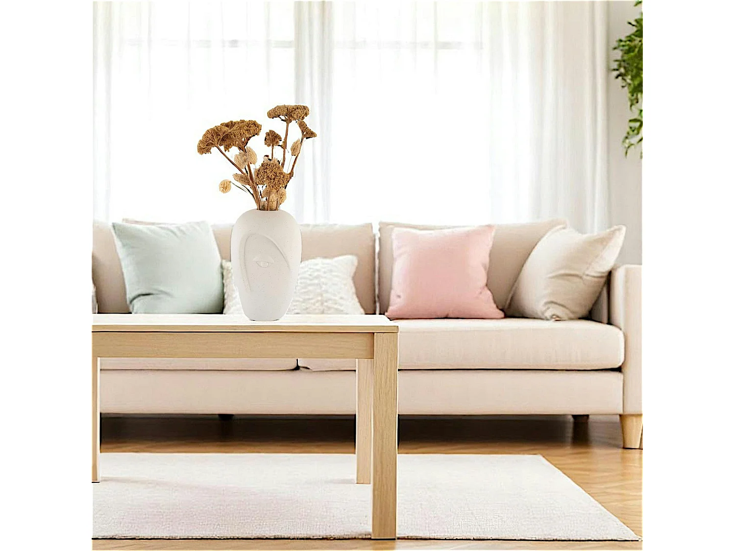 Vase décoratif en céramique motif visage