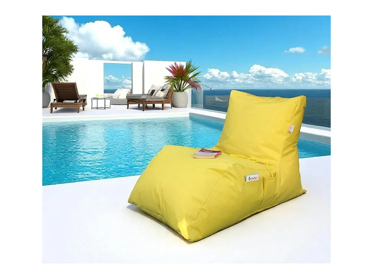 Pouf bain de soleil XXL imperméable – jaune ARTA