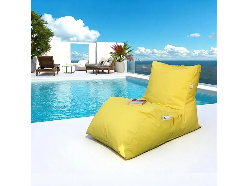Pouf bain de soleil XXL imperméable – jaune ARTA
