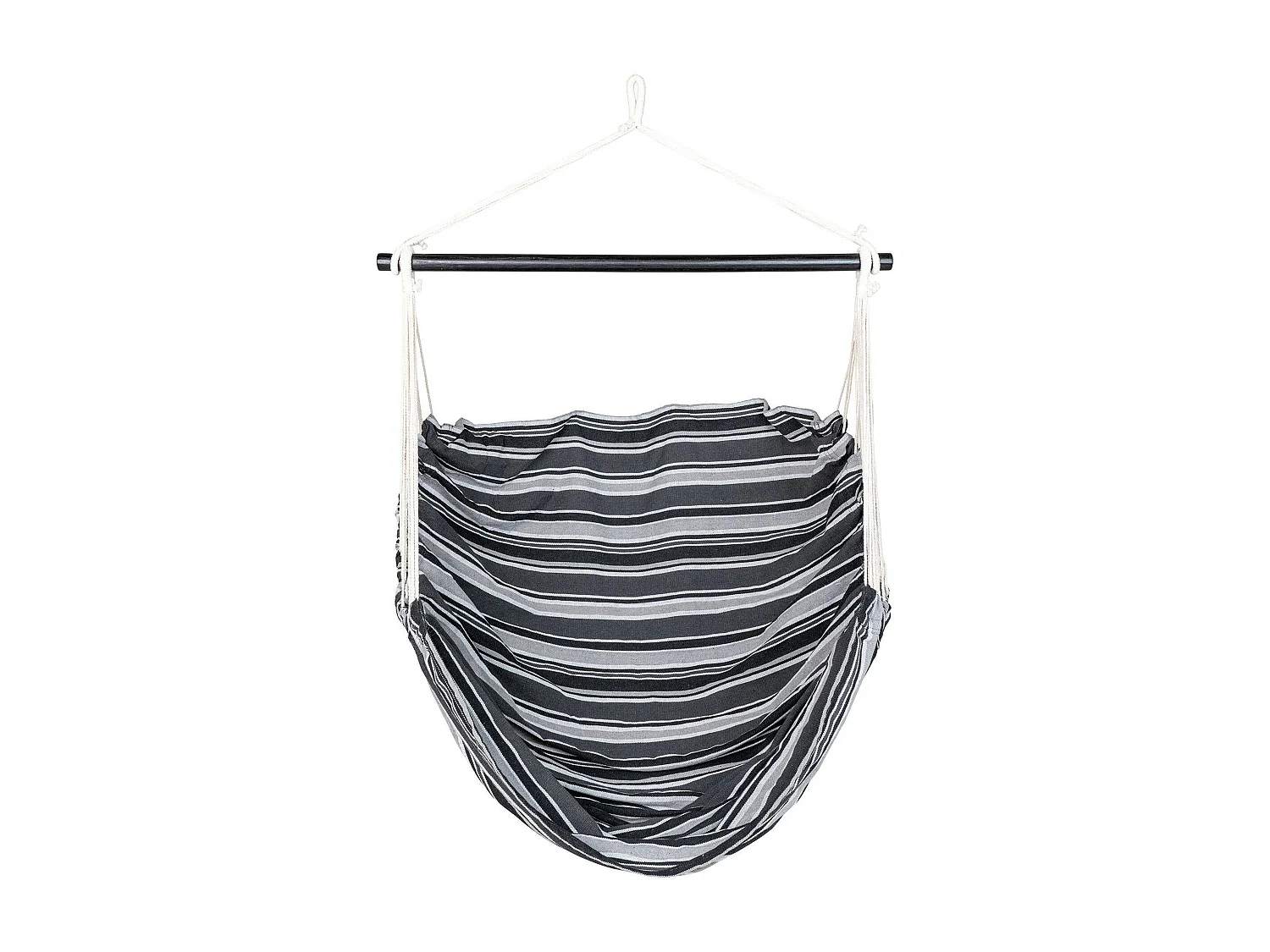 Hamac chaise suspendue en tissu gris, noir et blanc MENDOZA
