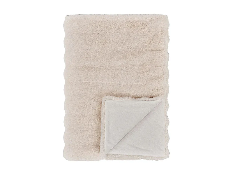 Plaid fausse fourrure blanc - esprit cocooning FALLON