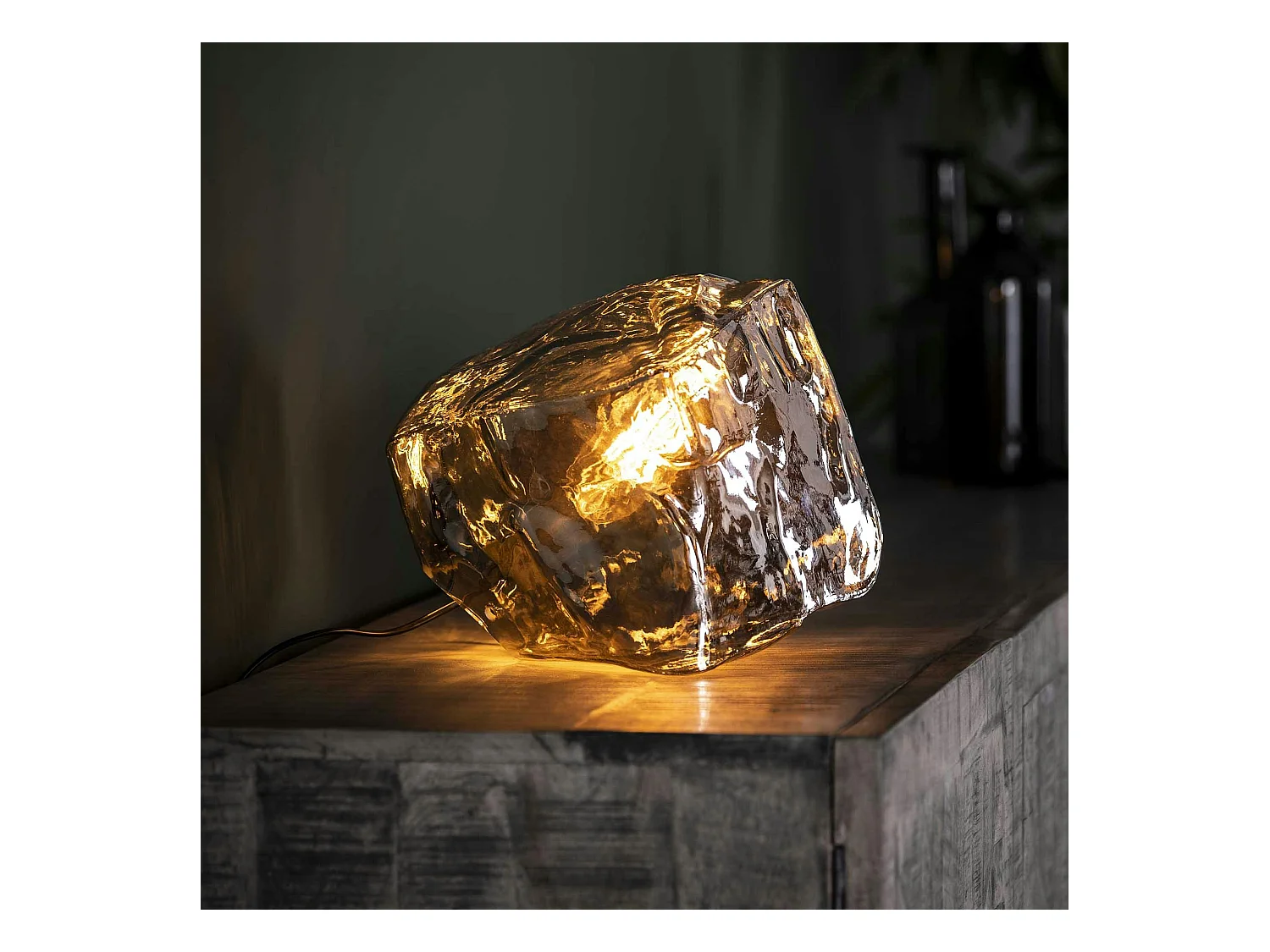 Lampe à poser contemporaine effet glaçon finition chromée NIAGARA