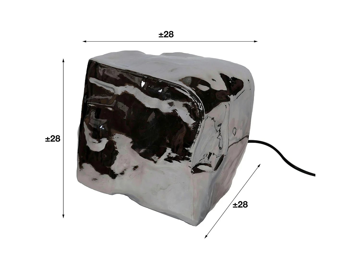 Lampe à poser contemporaine effet glaçon finition chromée NIAGARA