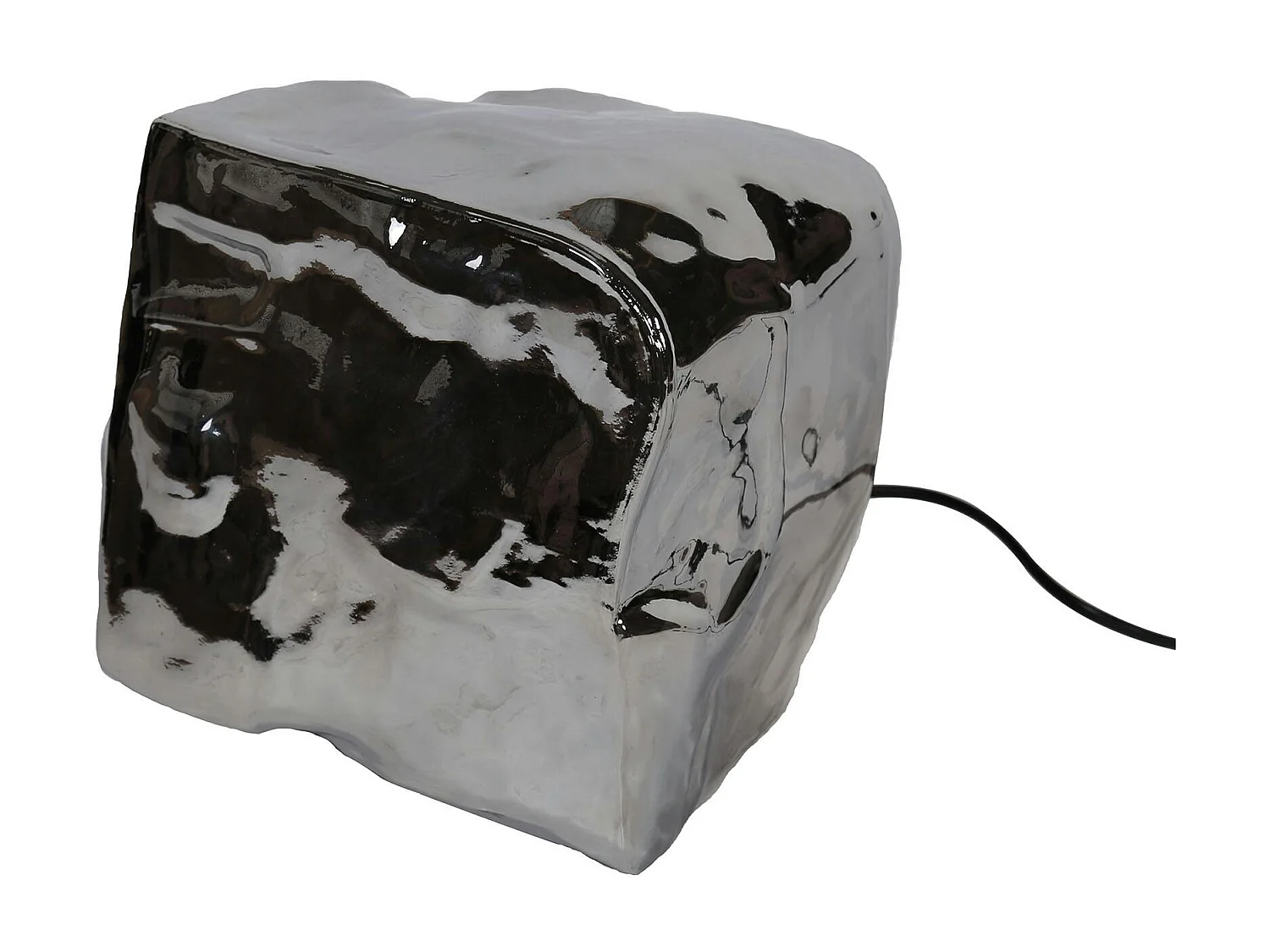 Lampe à poser contemporaine effet glaçon finition chromée NIAGARA