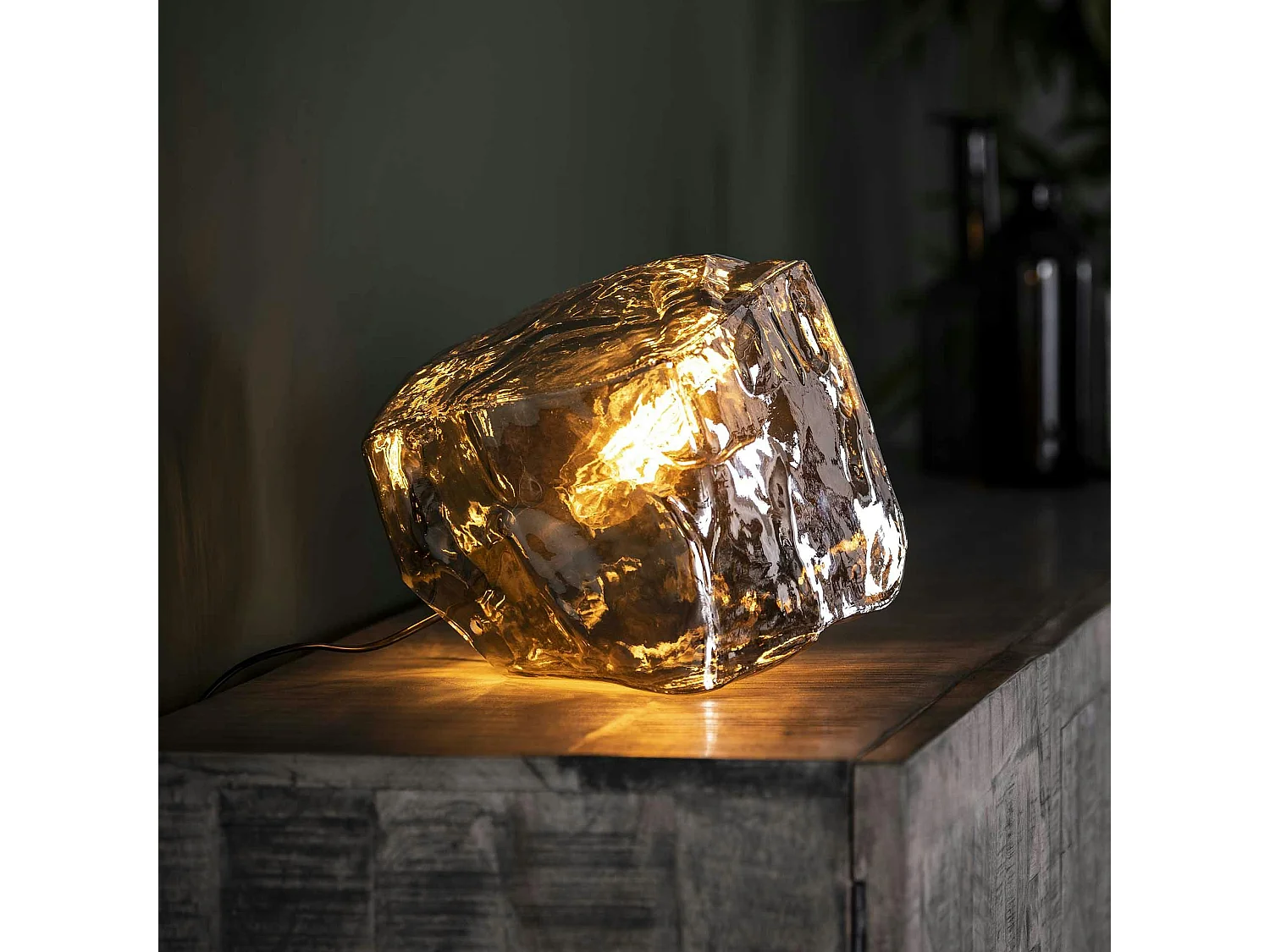 Lampe à poser contemporaine effet glaçon finition chromée NIAGARA