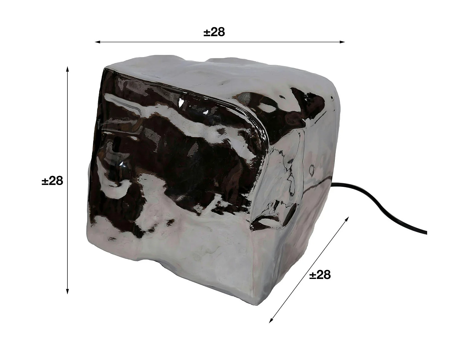 Lampe à poser contemporaine effet glaçon finition chromée NIAGARA