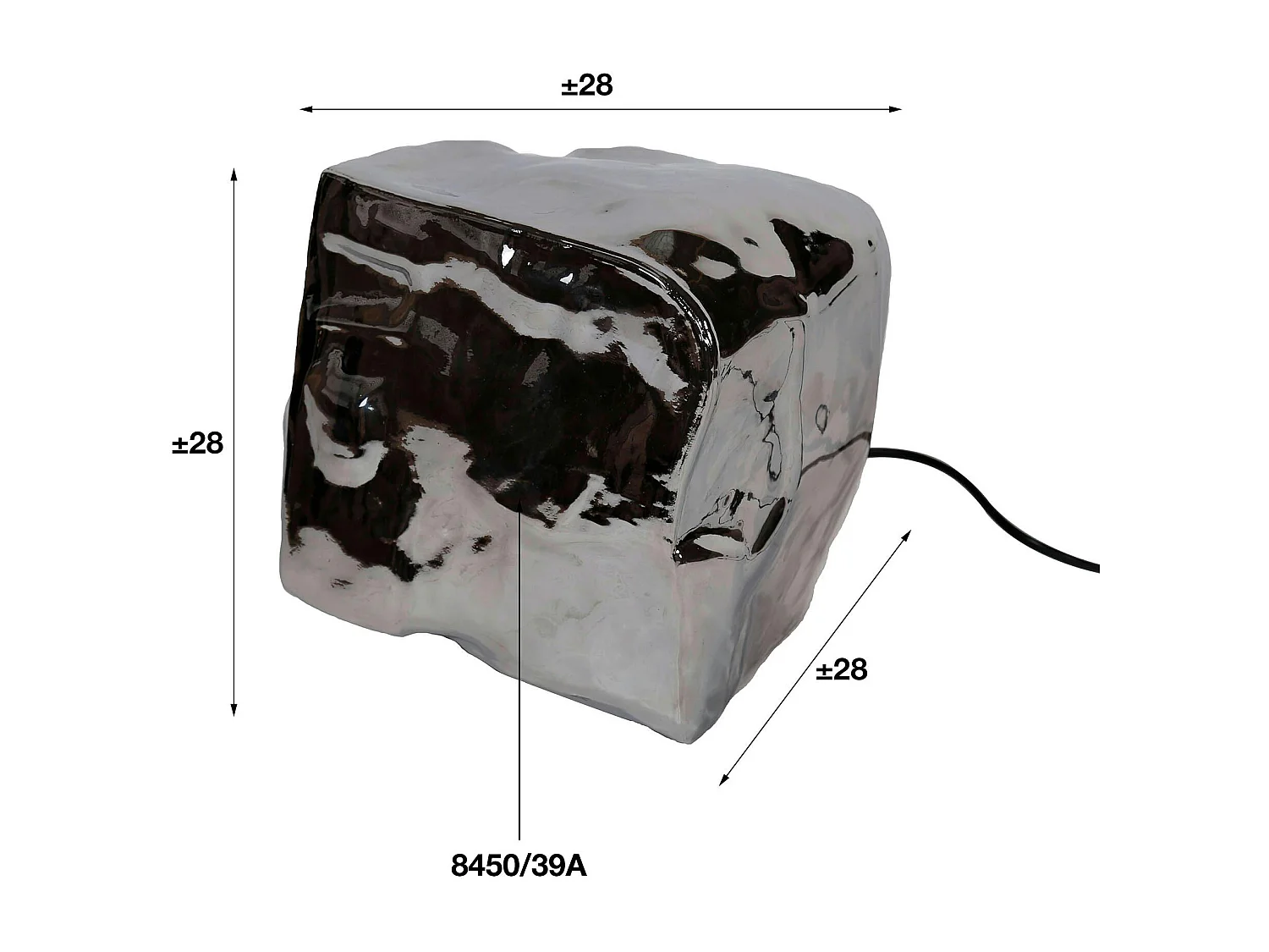 Lampe à poser contemporaine effet glaçon finition chromée NIAGARA