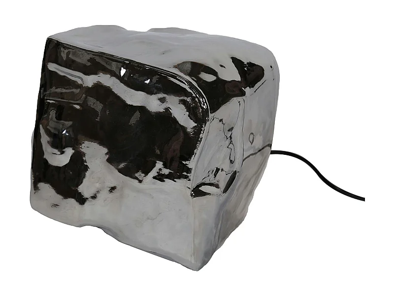 Lampe à poser contemporaine effet glaçon finition chromée NIAGARA