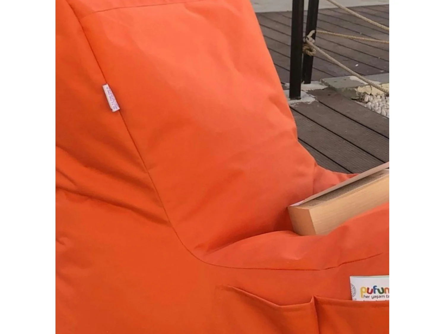 Pouf bain de soleil XXL imperméable – orange ARTA