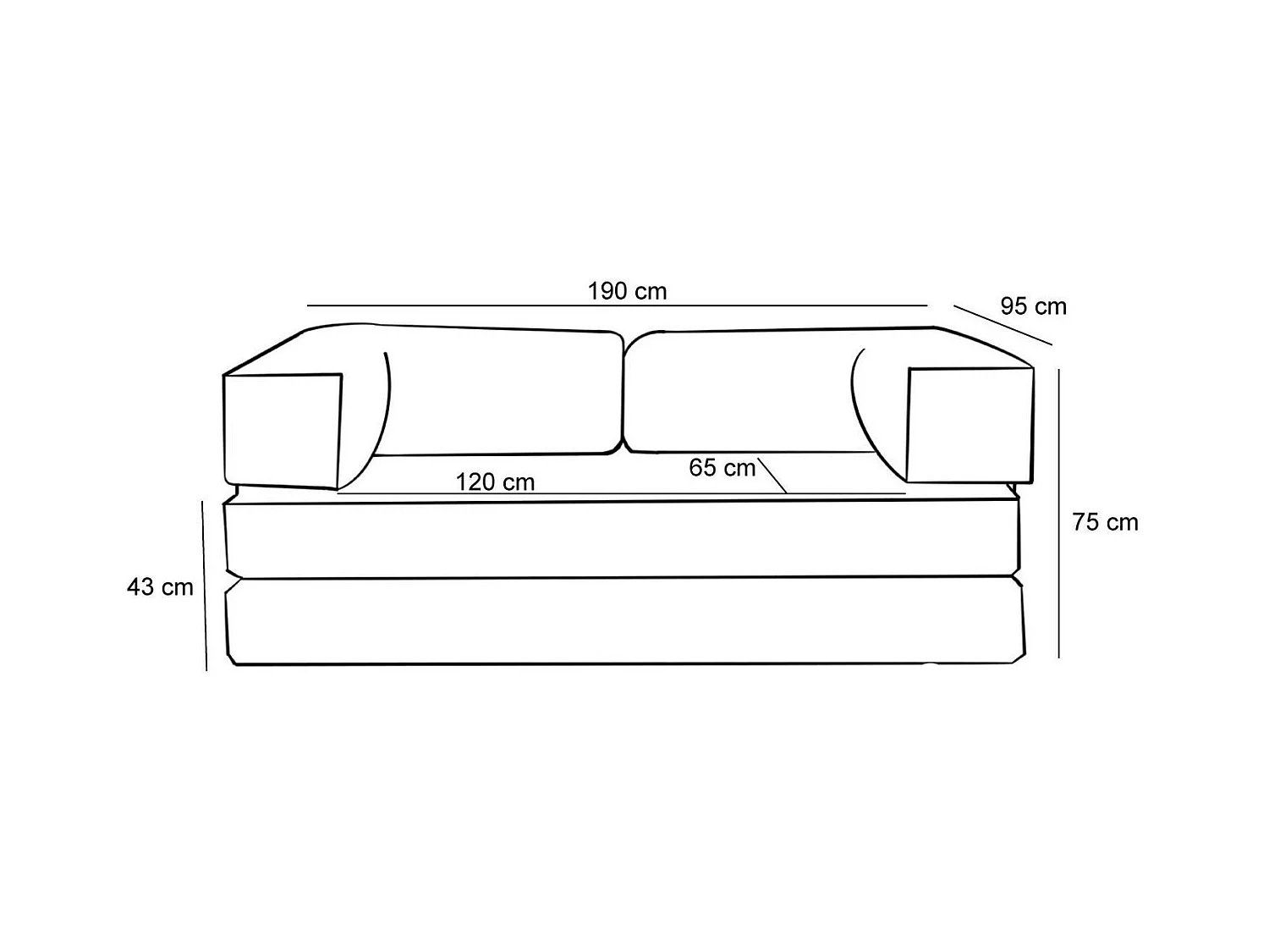 Canapé-lit écru confort, 190 cm ALTEA