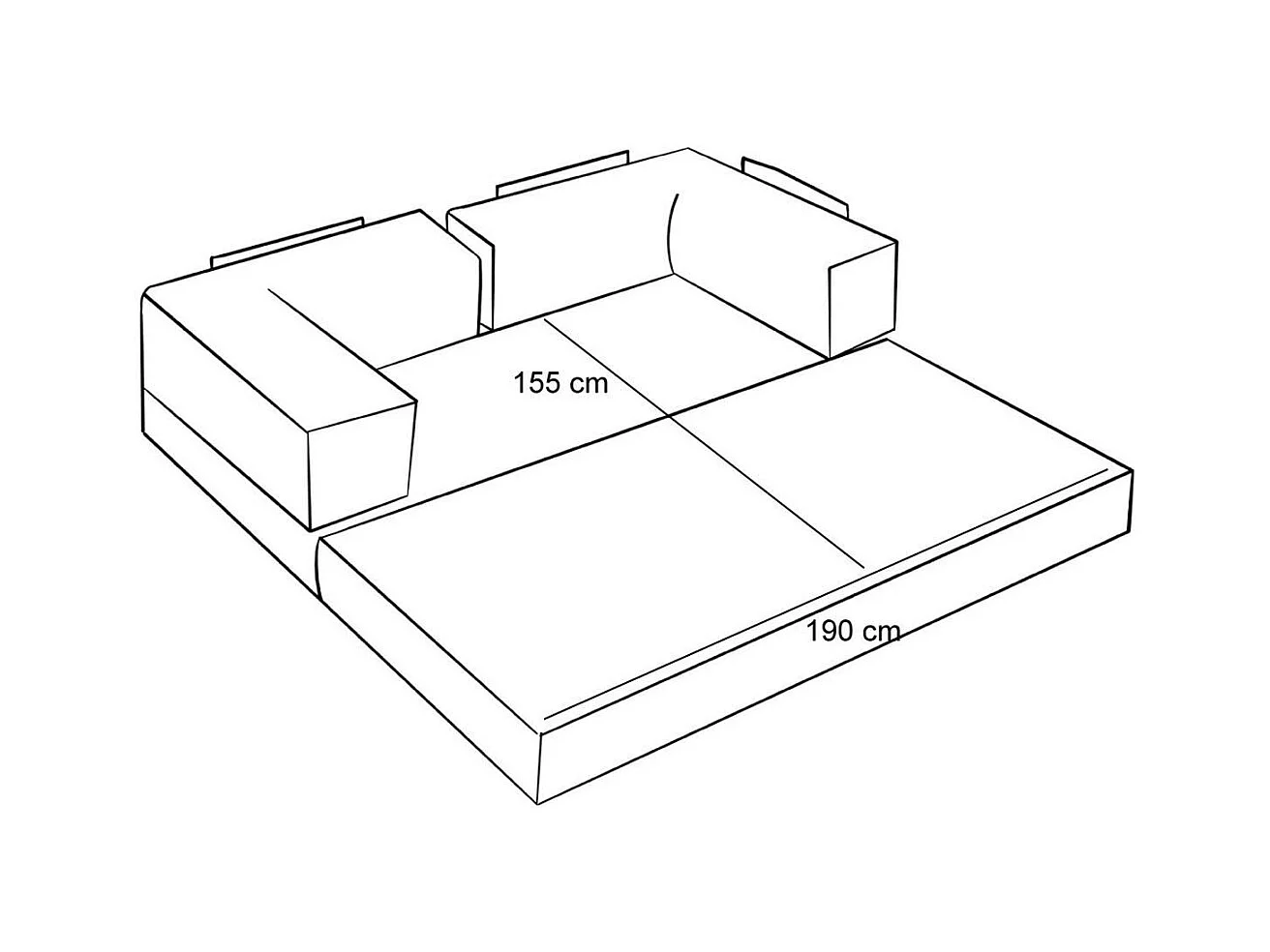 Canapé-lit écru confort, 190 cm ALTEA