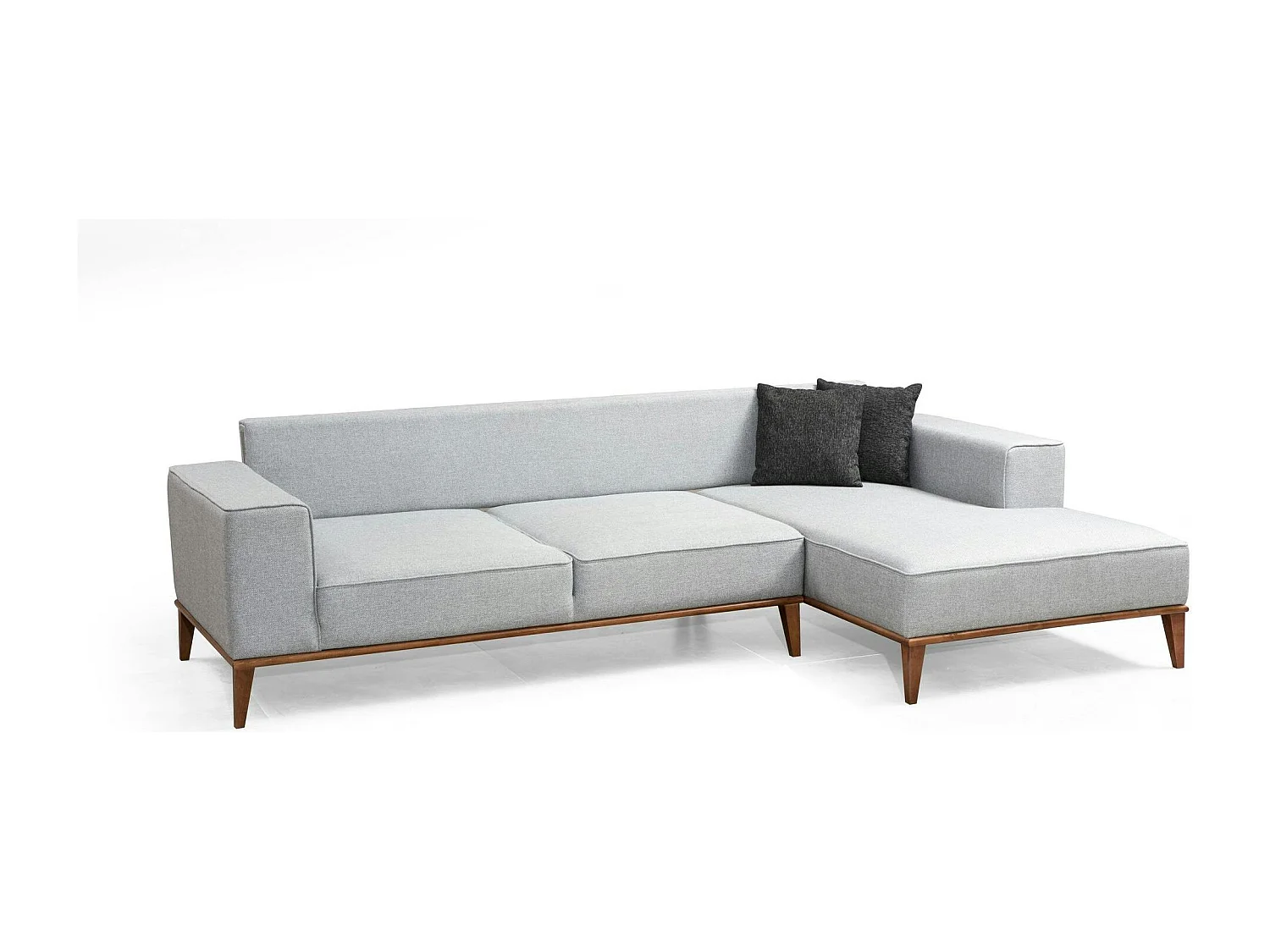 Canapé d'angle gris - lit d'appoint, côté droit LUCCA