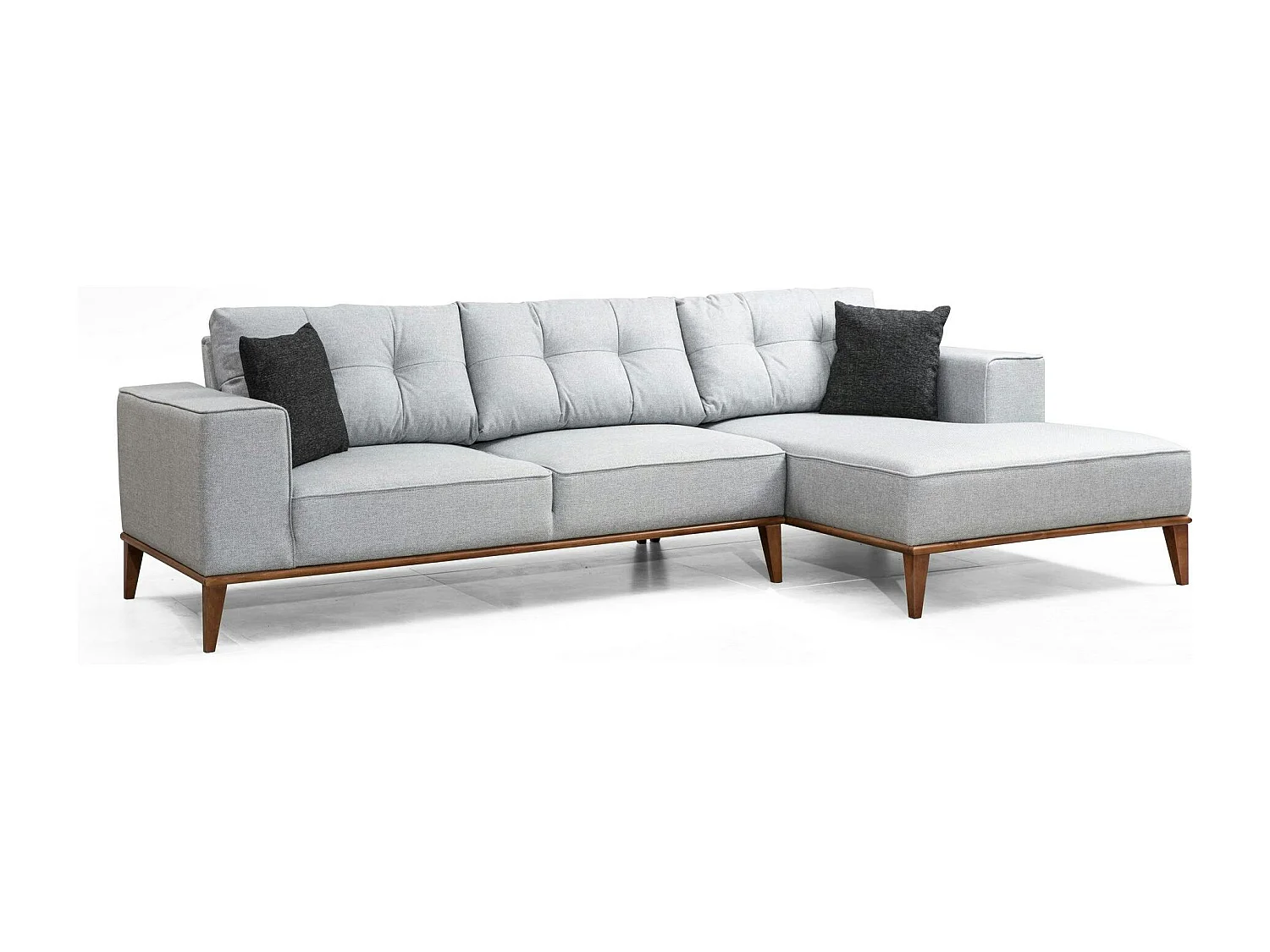 Canapé d'angle gris - lit d'appoint, côté droit LUCCA