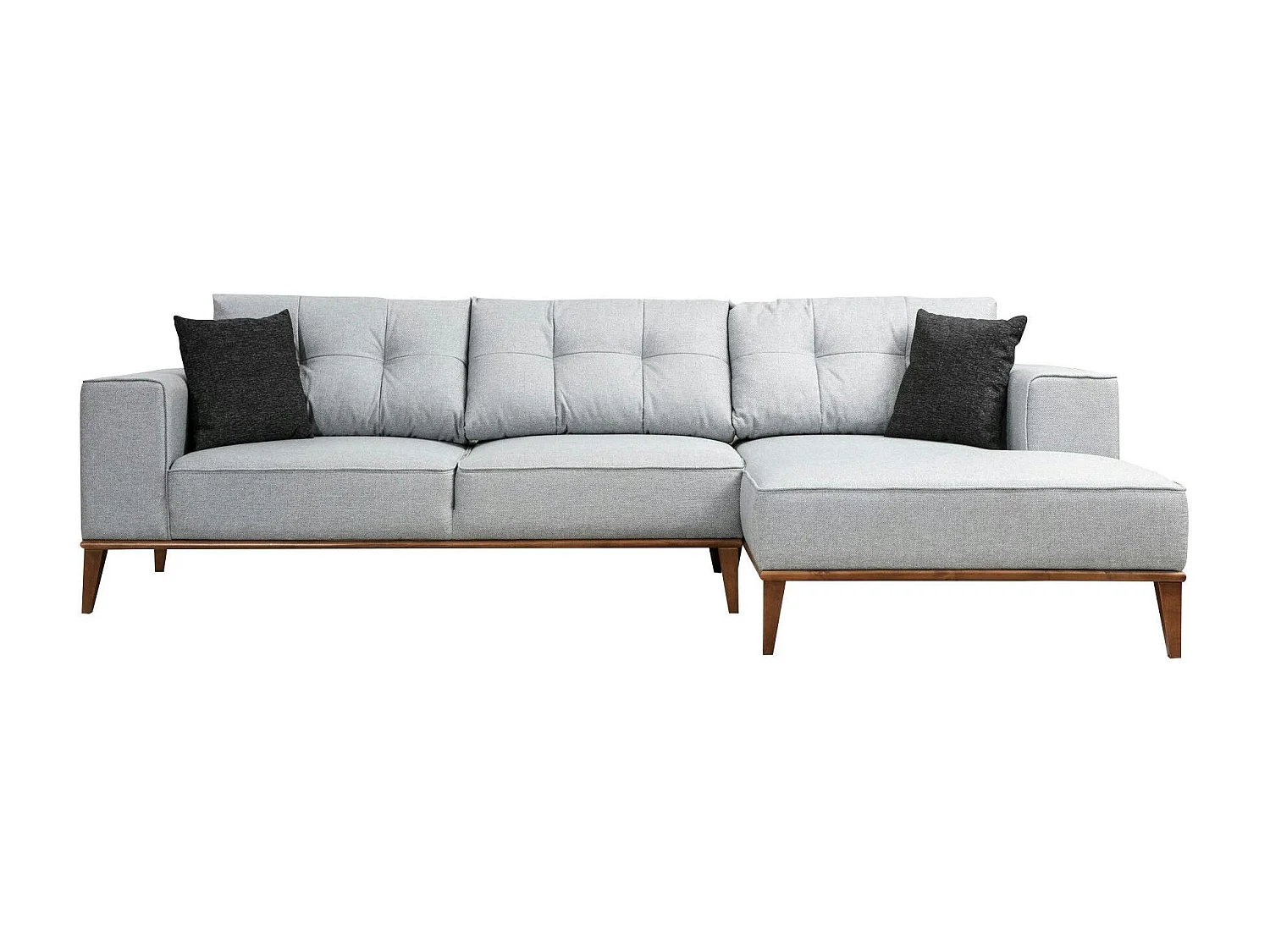 Canapé d'angle gris - lit d'appoint, côté droit LUCCA