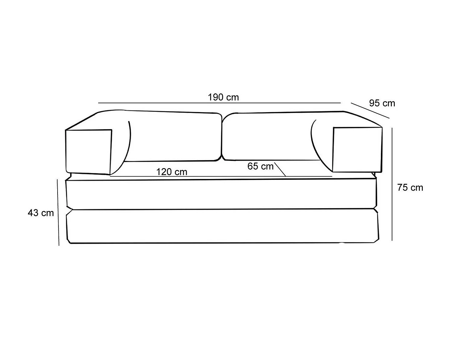Canapé-lit vert confort, 190 cm ALTEA