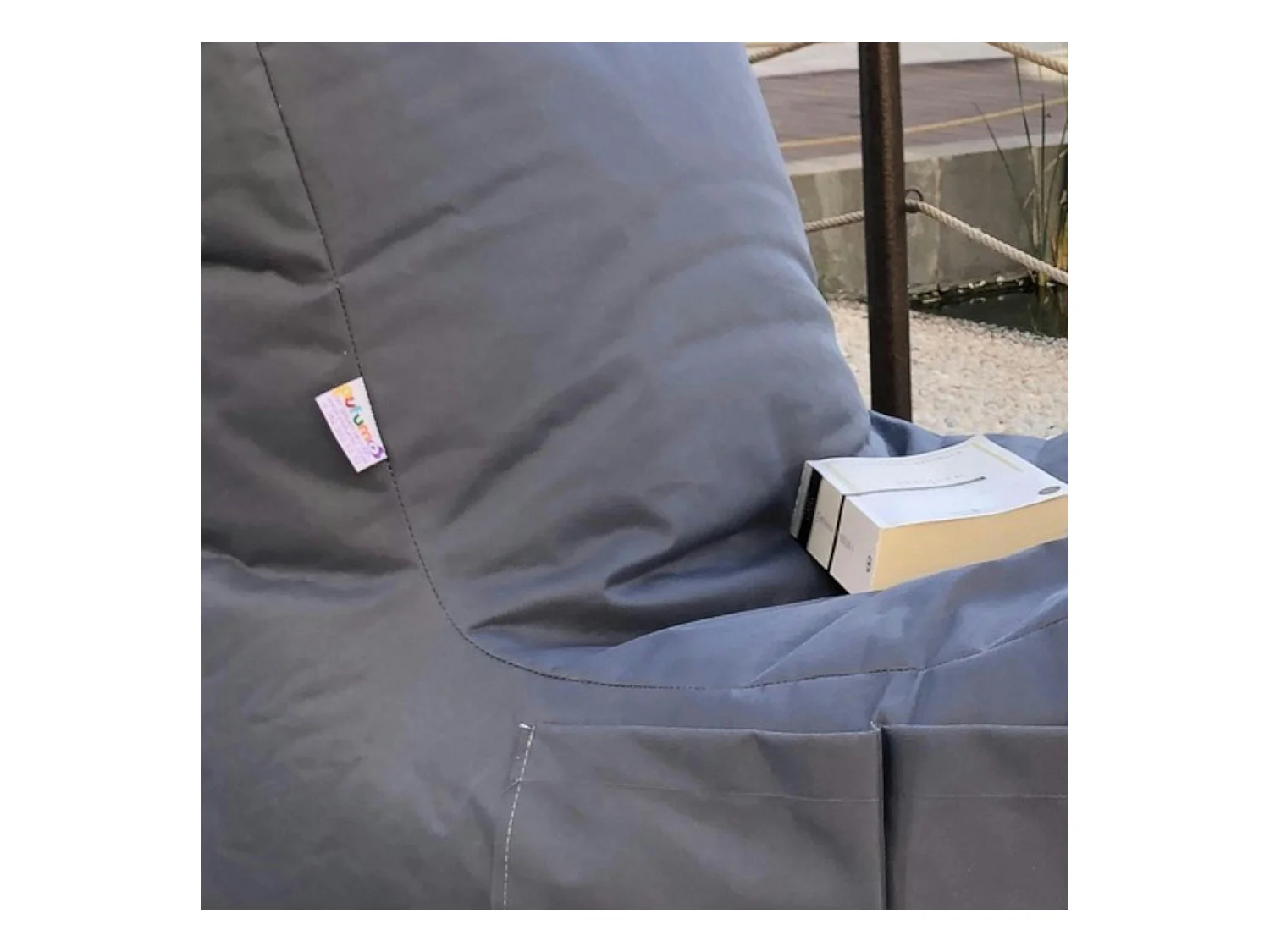 Pouf bain de soleil XXL imperméable – gris ARTA