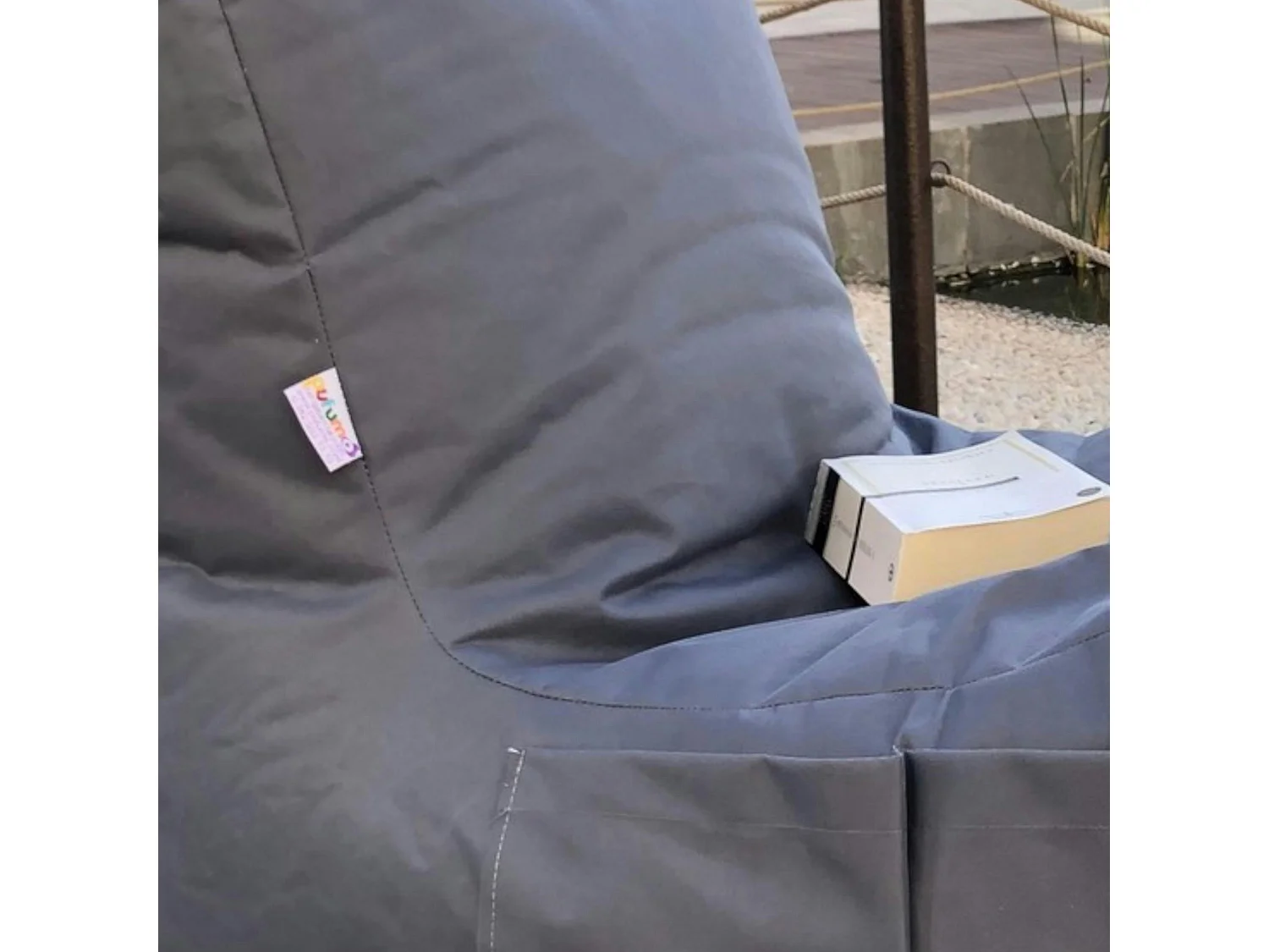 Pouf bain de soleil XXL imperméable – gris ARTA