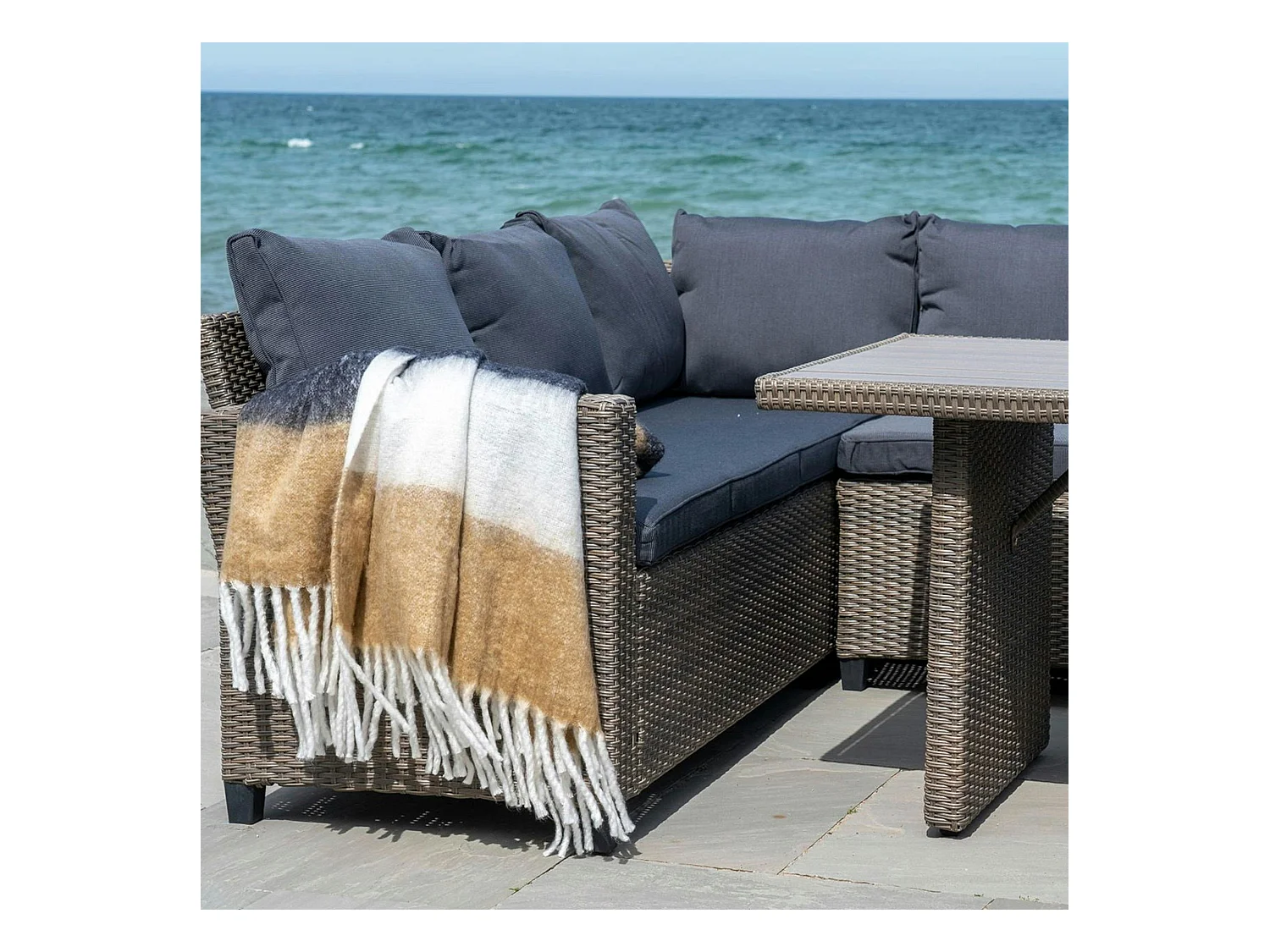 Plaid cosy à franges – 3 couleurs, 130x170 cm FALLON