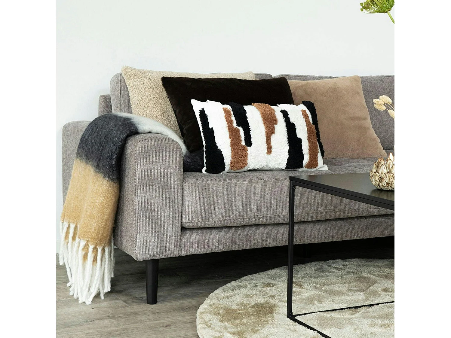 Plaid cosy à franges – 3 couleurs, 130x170 cm FALLON