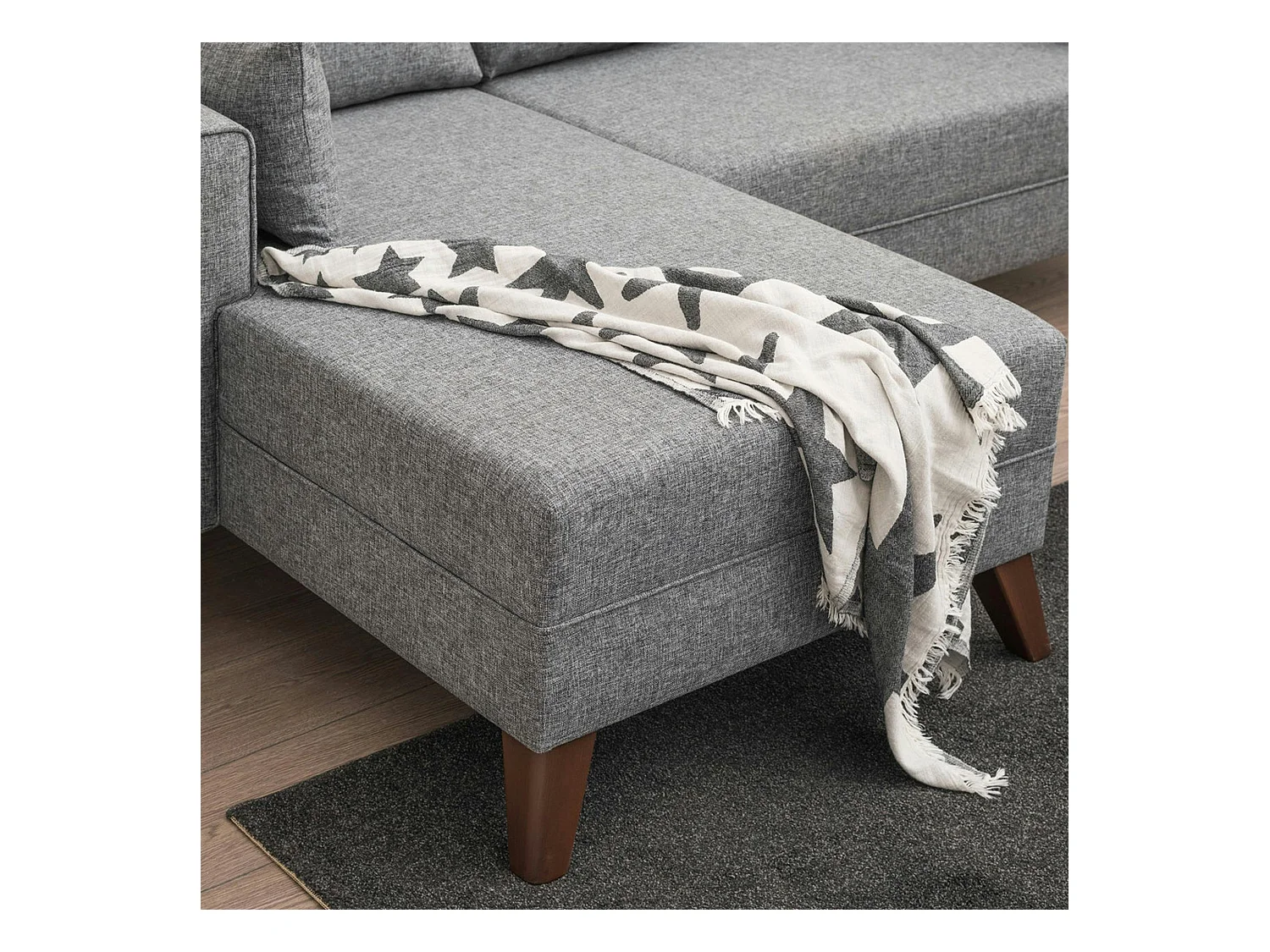 Canapé d’angle convertible gris chiné – côté gauche SPLIT